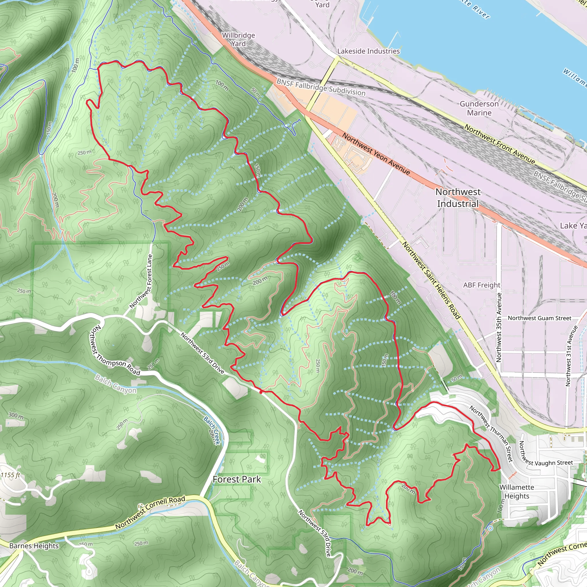 Wildwood Trail and Wild Cherry Trail Loop mobile static map