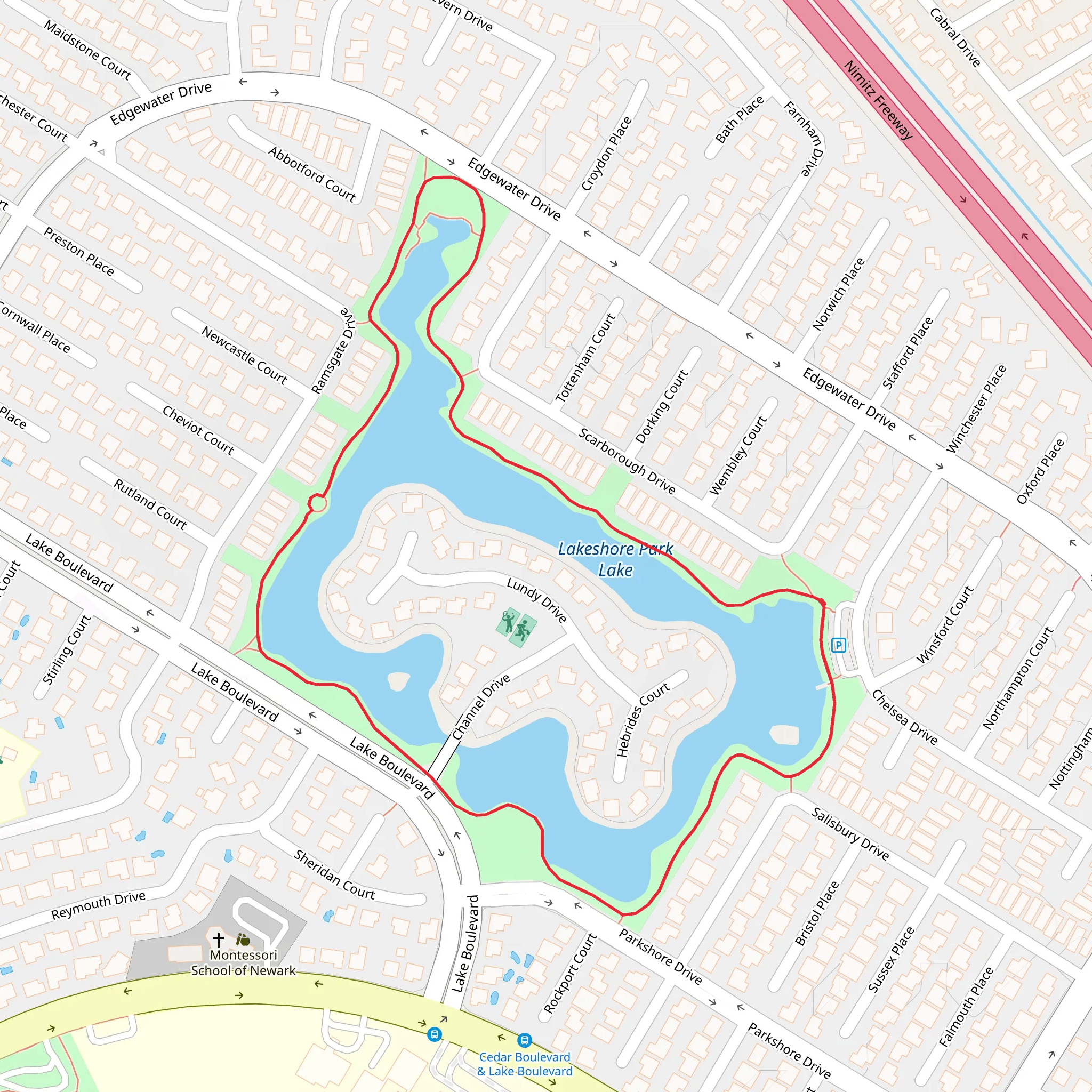 Lakeshore Park Loop mobile static map