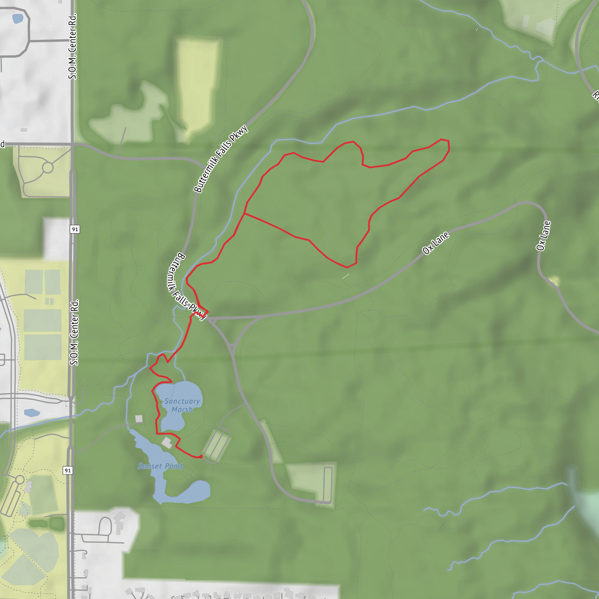 Buttermilk Falls and Hickory Fox Loop mobile static map
