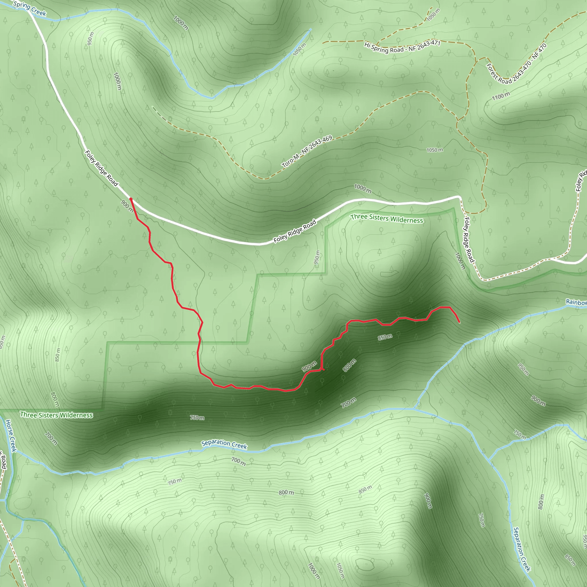 Rainbow Falls Trail mobile static map
