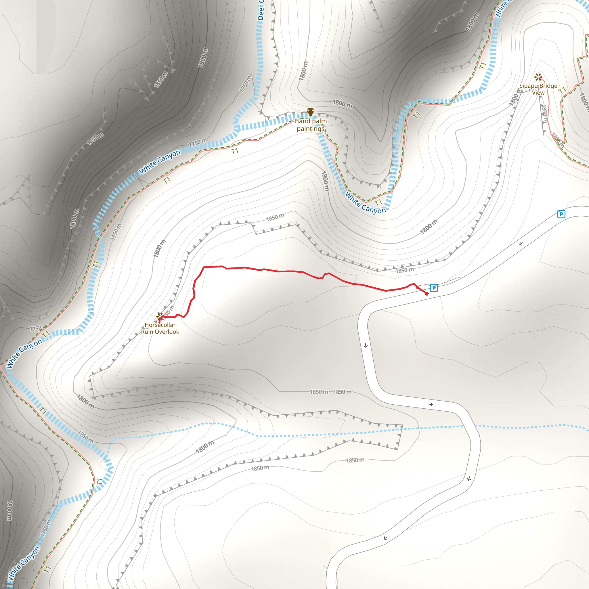 Horsecollar Ruin Trail mobile static map