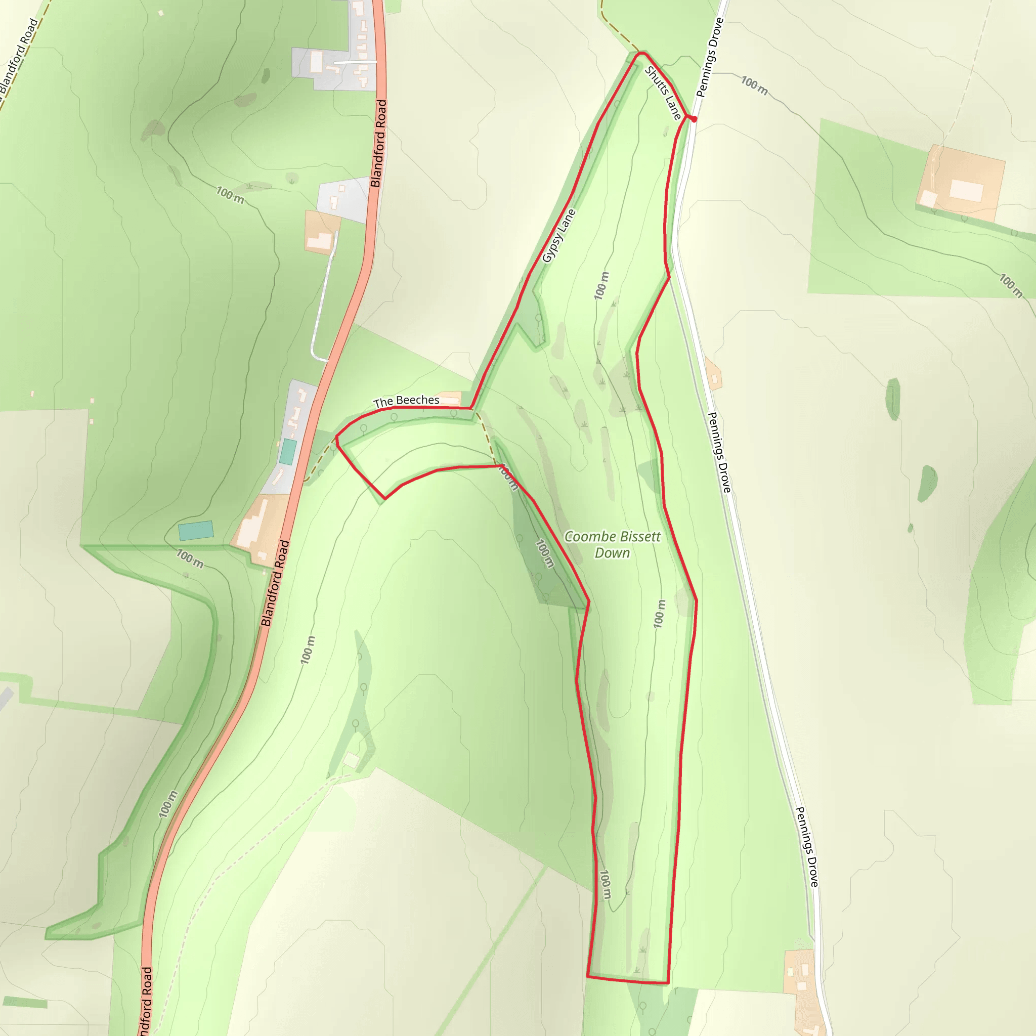 Coombe Bissett Down Nature Reserve Walk mobile static map