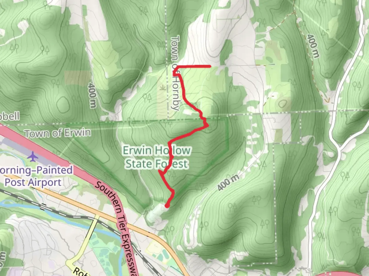 An image depicting the trail Crystal Hills Trail from Parkview road to Crystal Hills High Water Trail and its surrounding area.