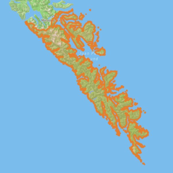 Gwaii Haanas National Park Reserve of Canada And Haida Heritage Site mobile static map