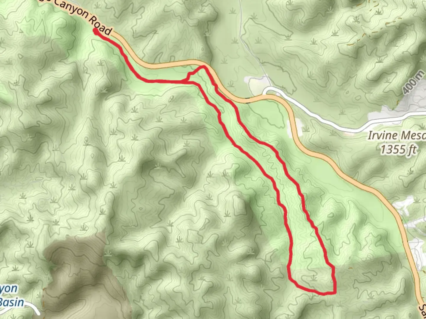 An image depicting the trail Limestone Canyon Road Loop and its surrounding area.