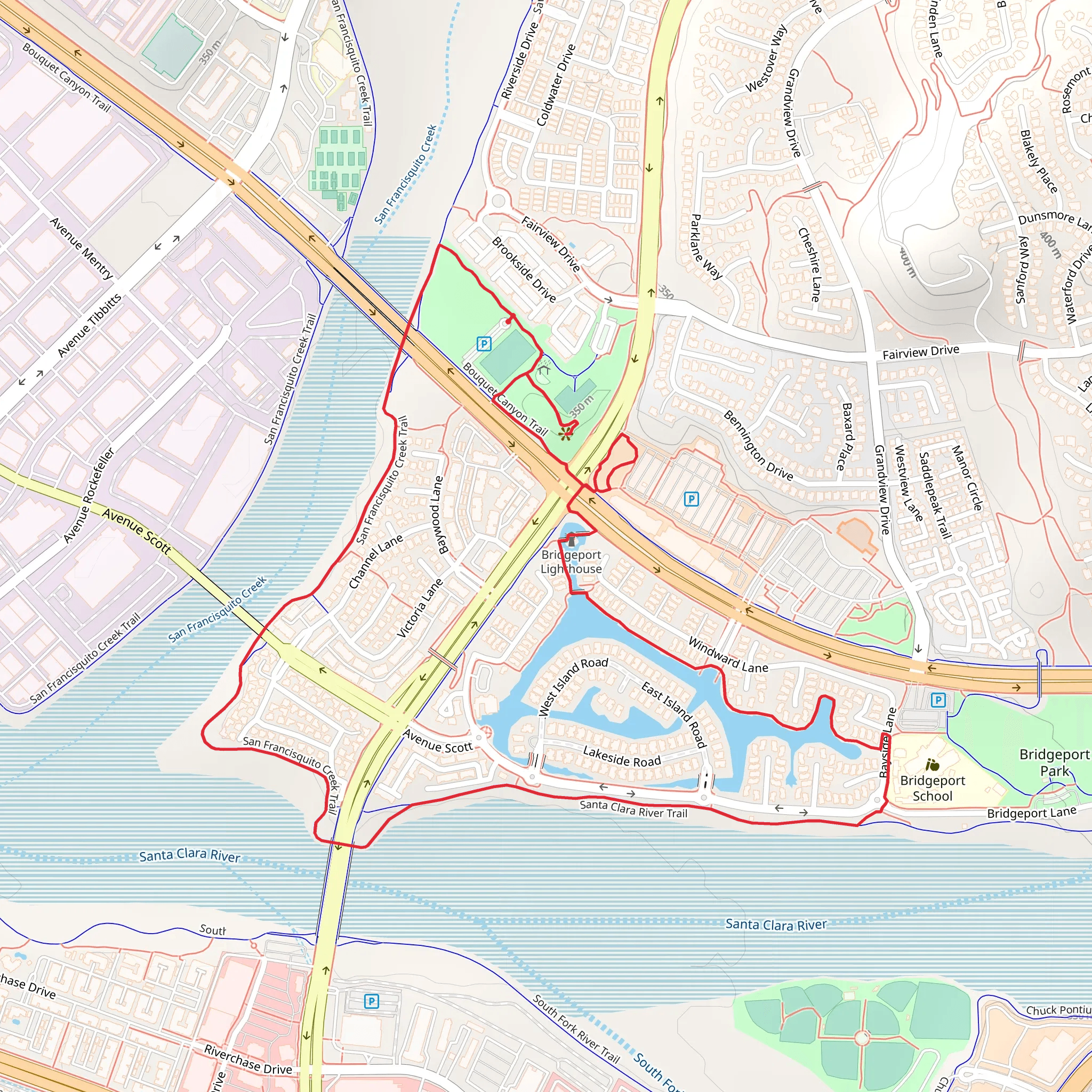 San Francisquito Creek, Santa Clara River and Bouquet Canyon Loop Trail mobile static map