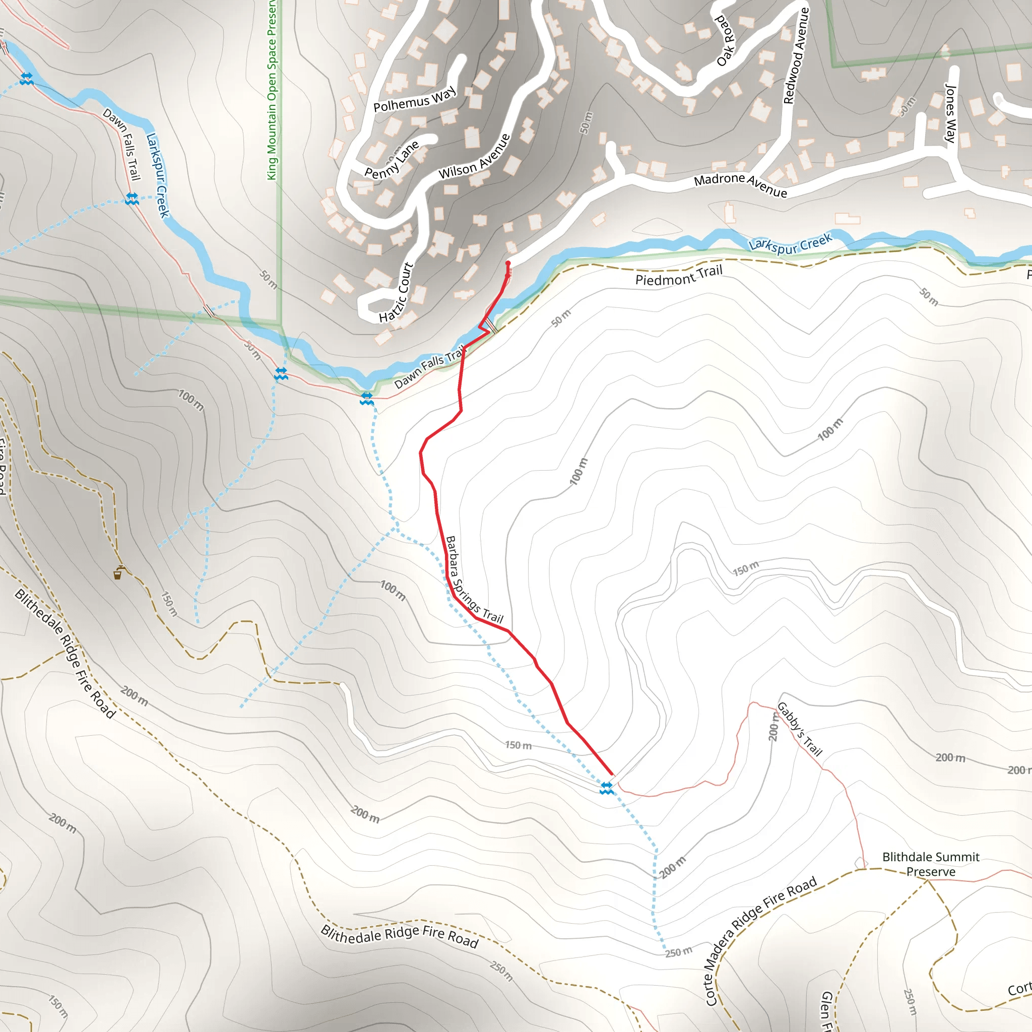 Barbara Springs Trail mobile static map