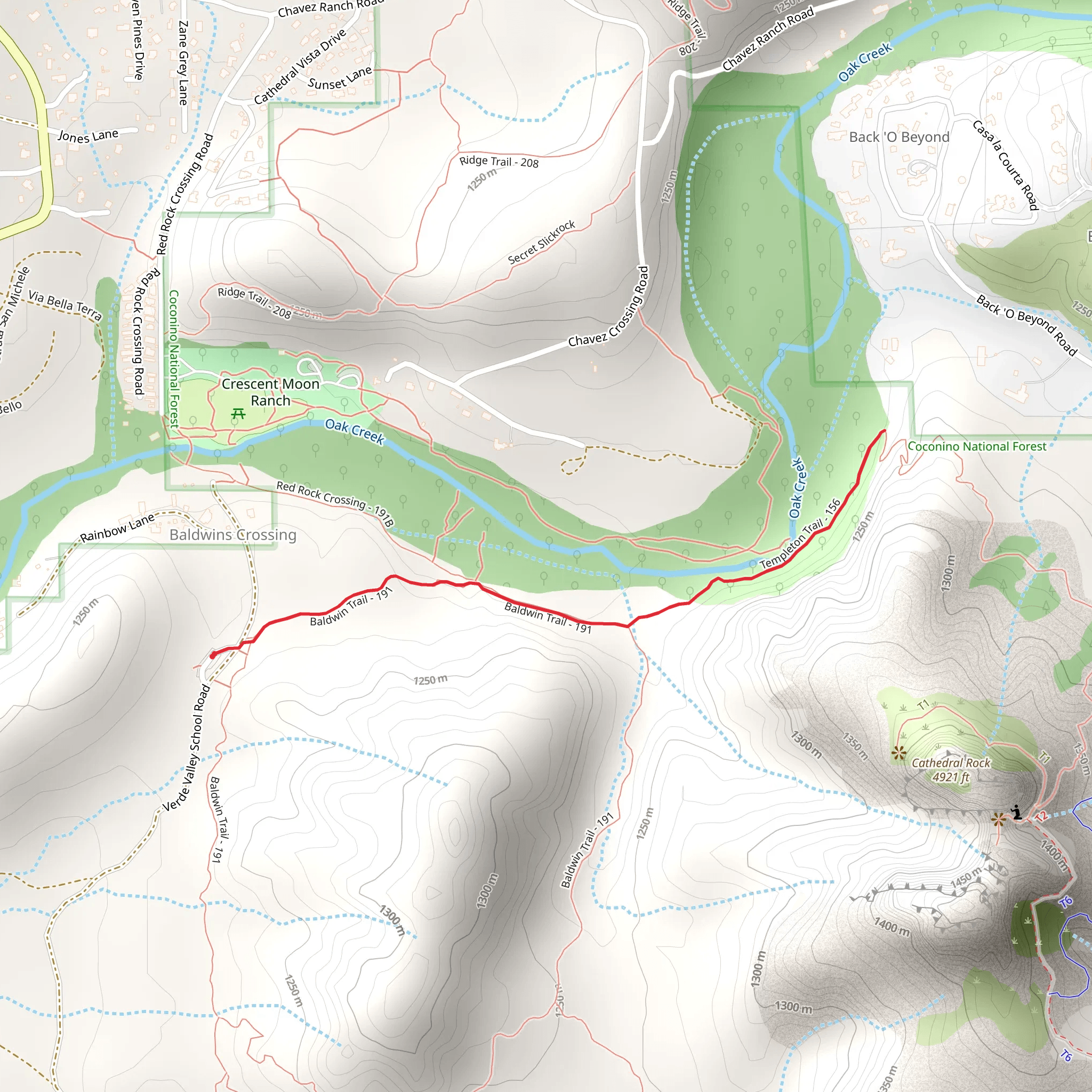 Baldwin and Templeton Trail mobile static map