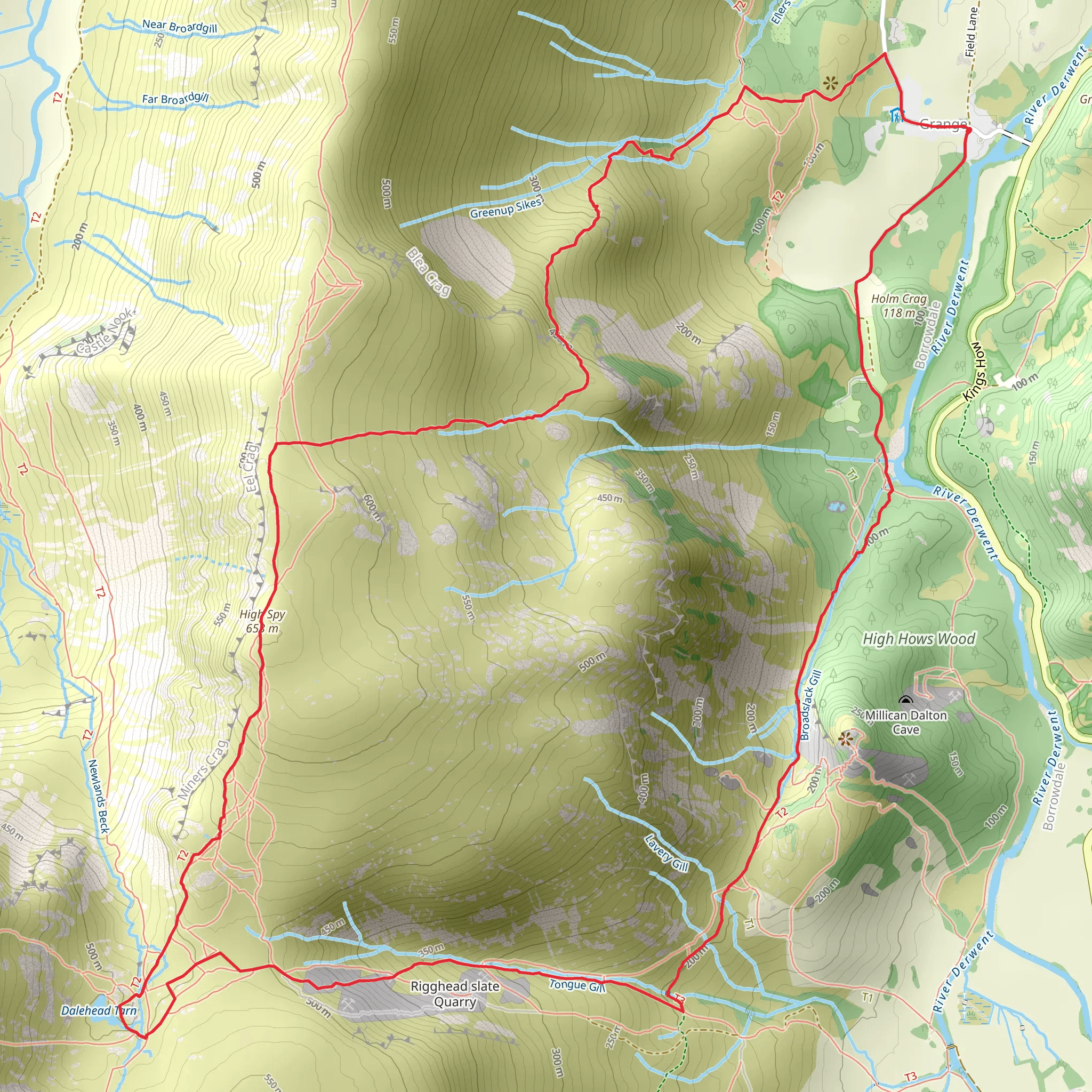 High Spy and Dalehead Tarn Loop mobile static map