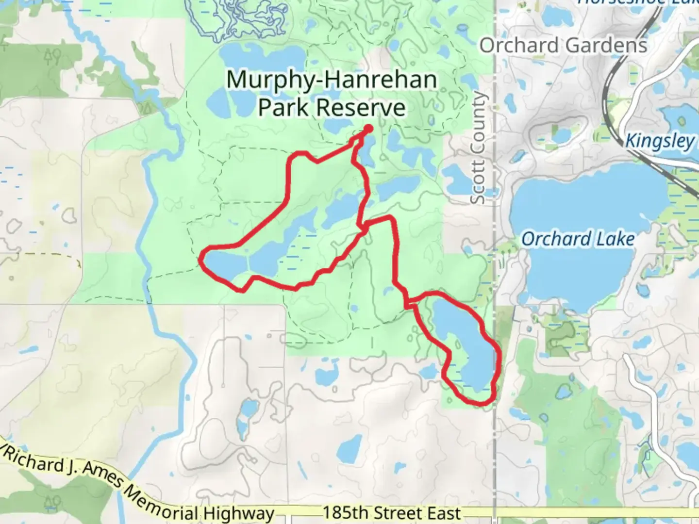 An image depicting the trail Opa Frank's Rest Area Loop - South and its surrounding area.