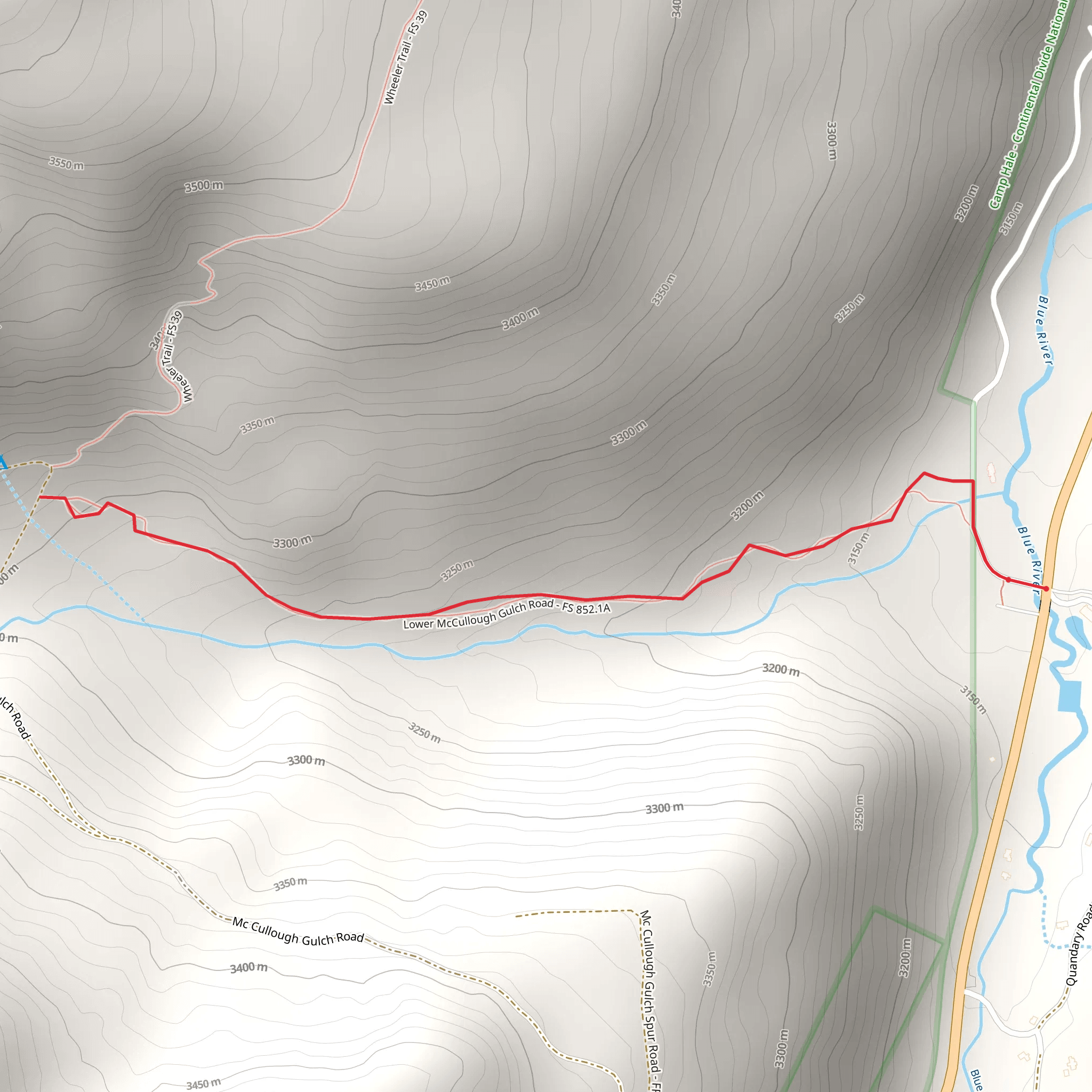 Lower McCullough Gulch Road mobile static map