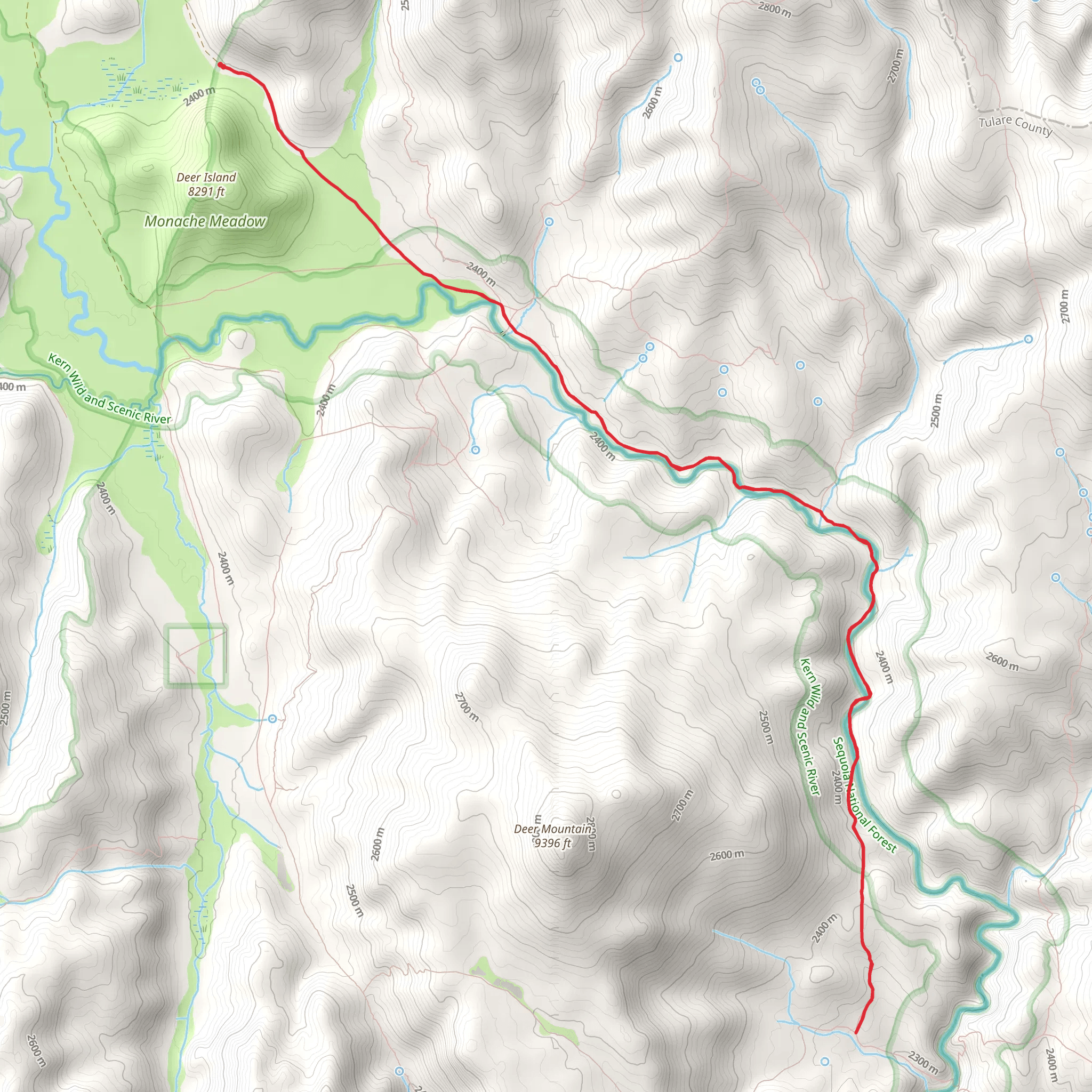 Deer Mountain Trail mobile static map