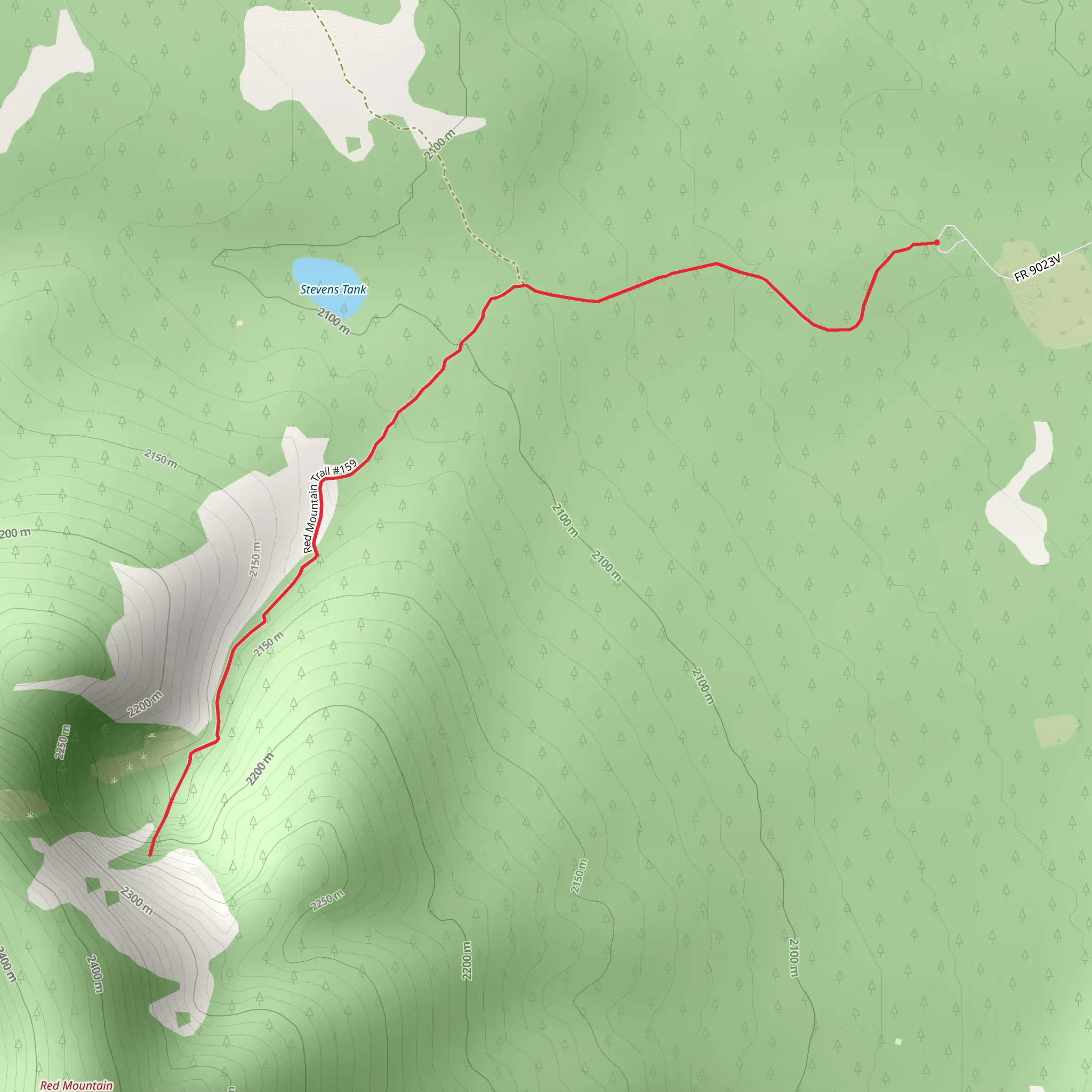 Red Mountain Trail - Stevens Tank mobile static map