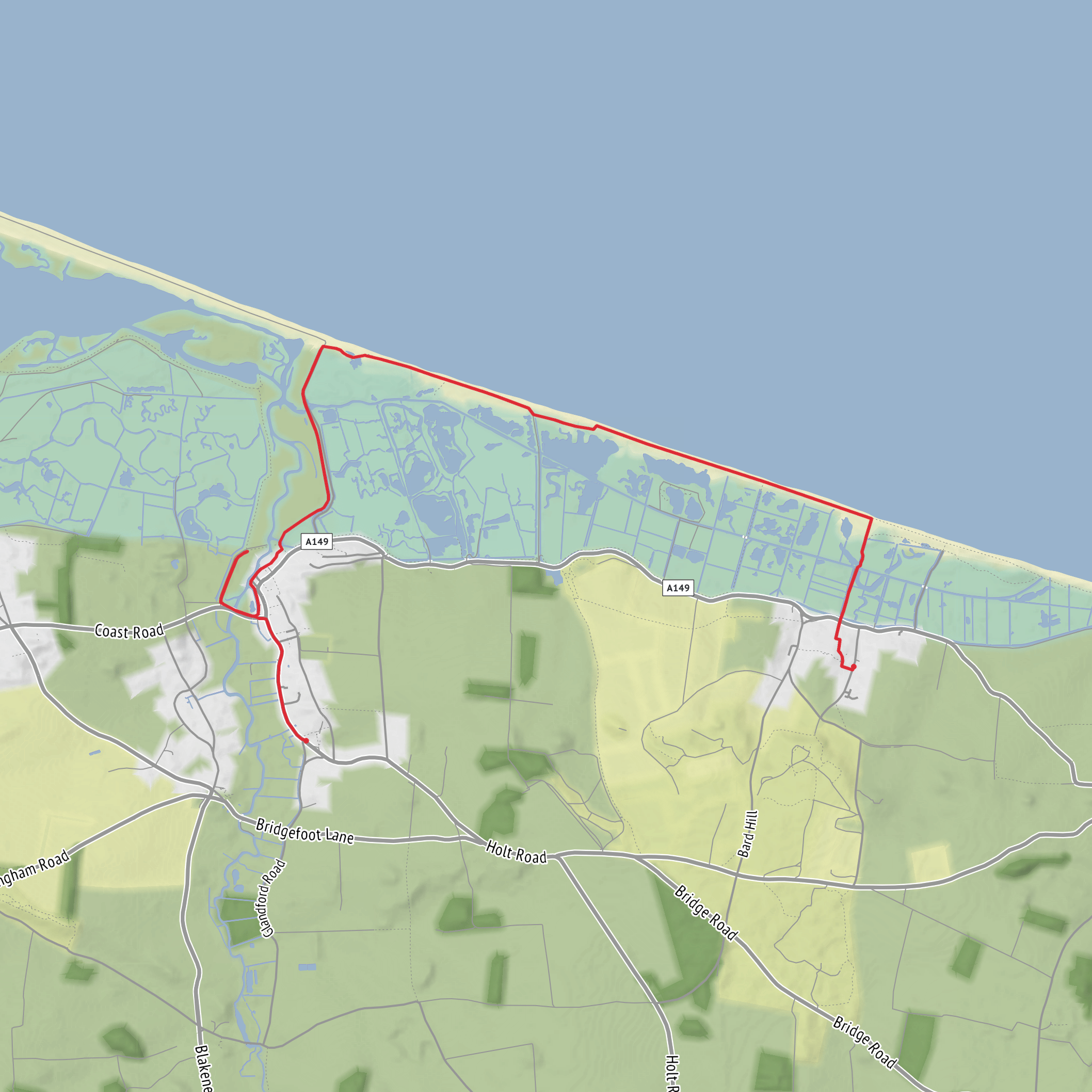 Hike from Cley next the Sea mobile static map