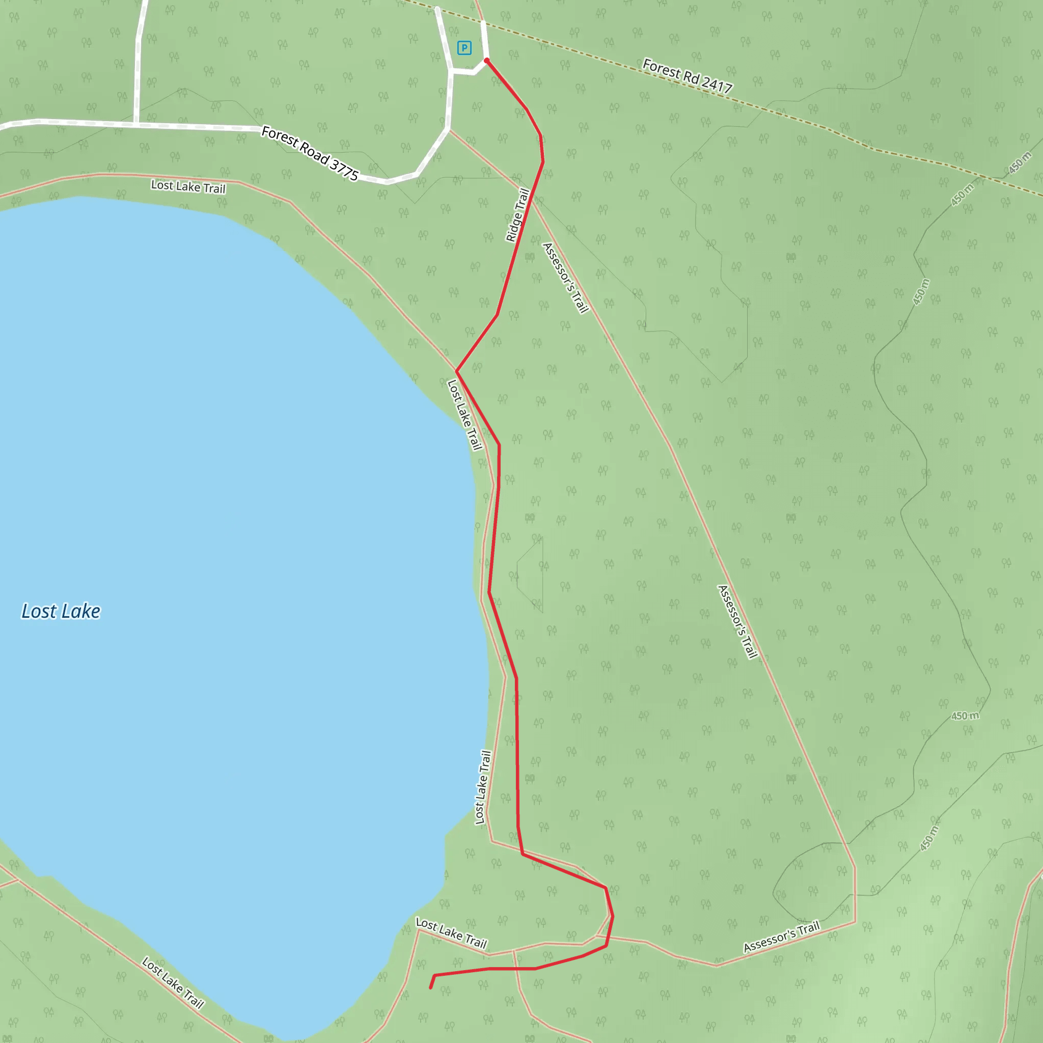 Lost Lake Short Trail mobile static map