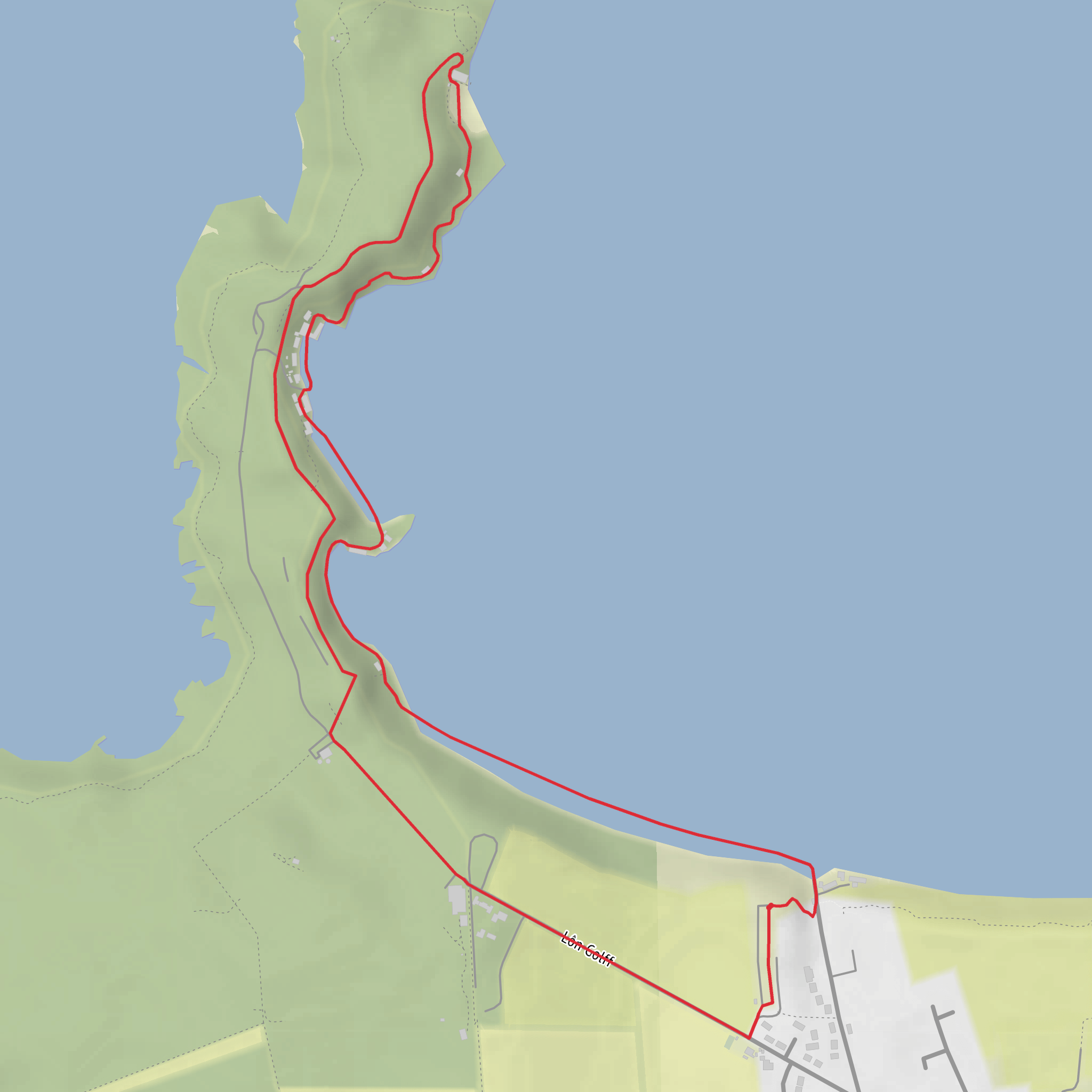 Porth Dinlaen Loop mobile static map