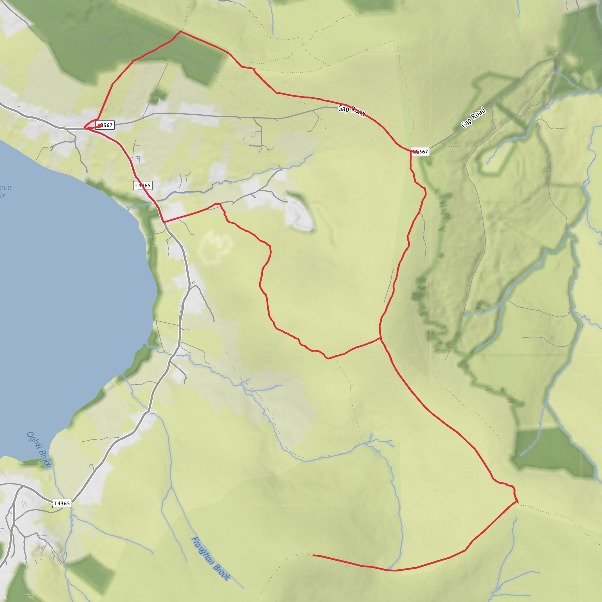 Moanbane from Ballynulty Gap mobile static map