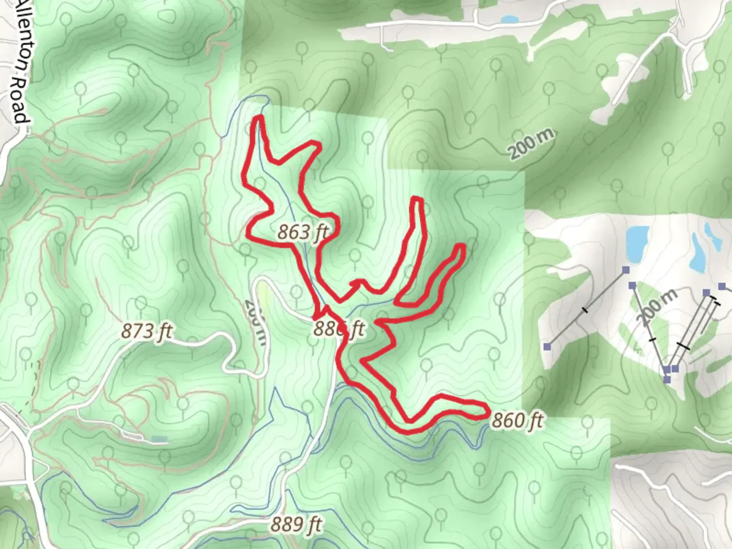 An image depicting the trail Beulah Loop Trail and its surrounding area.