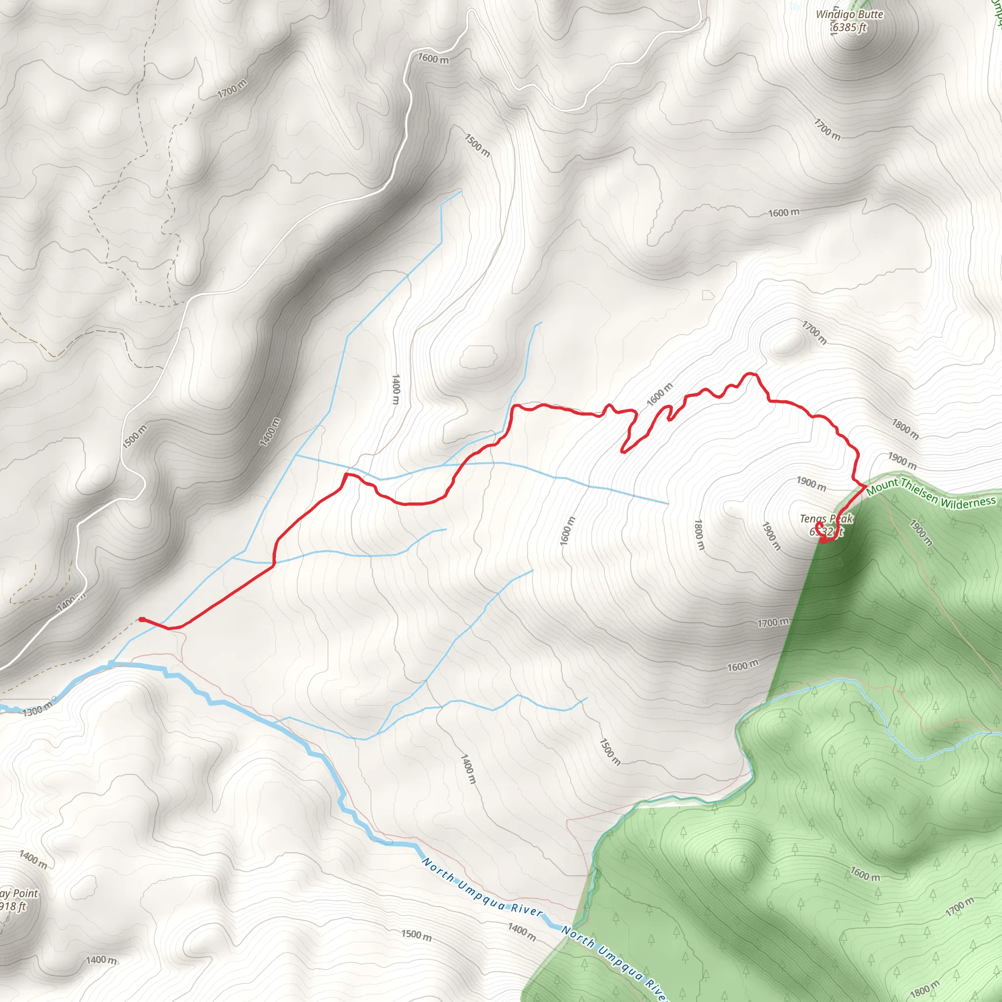 Tenas Peak Trail mobile static map
