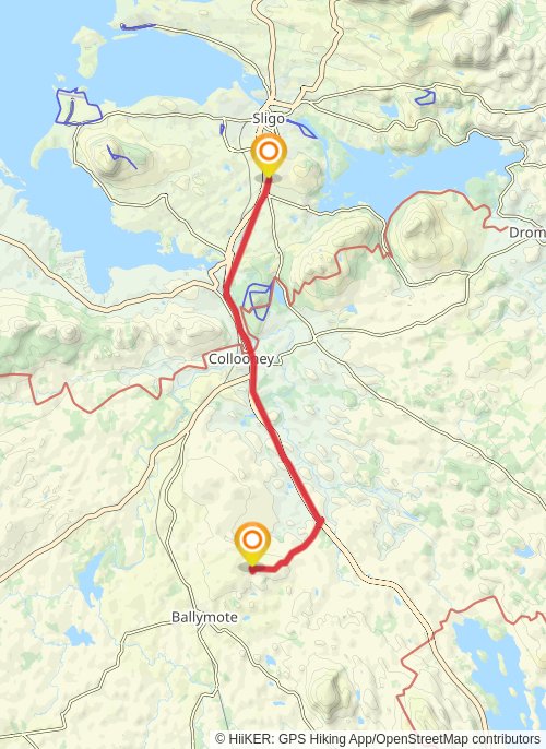 A map preview of the recording County Sligo Track Me.
