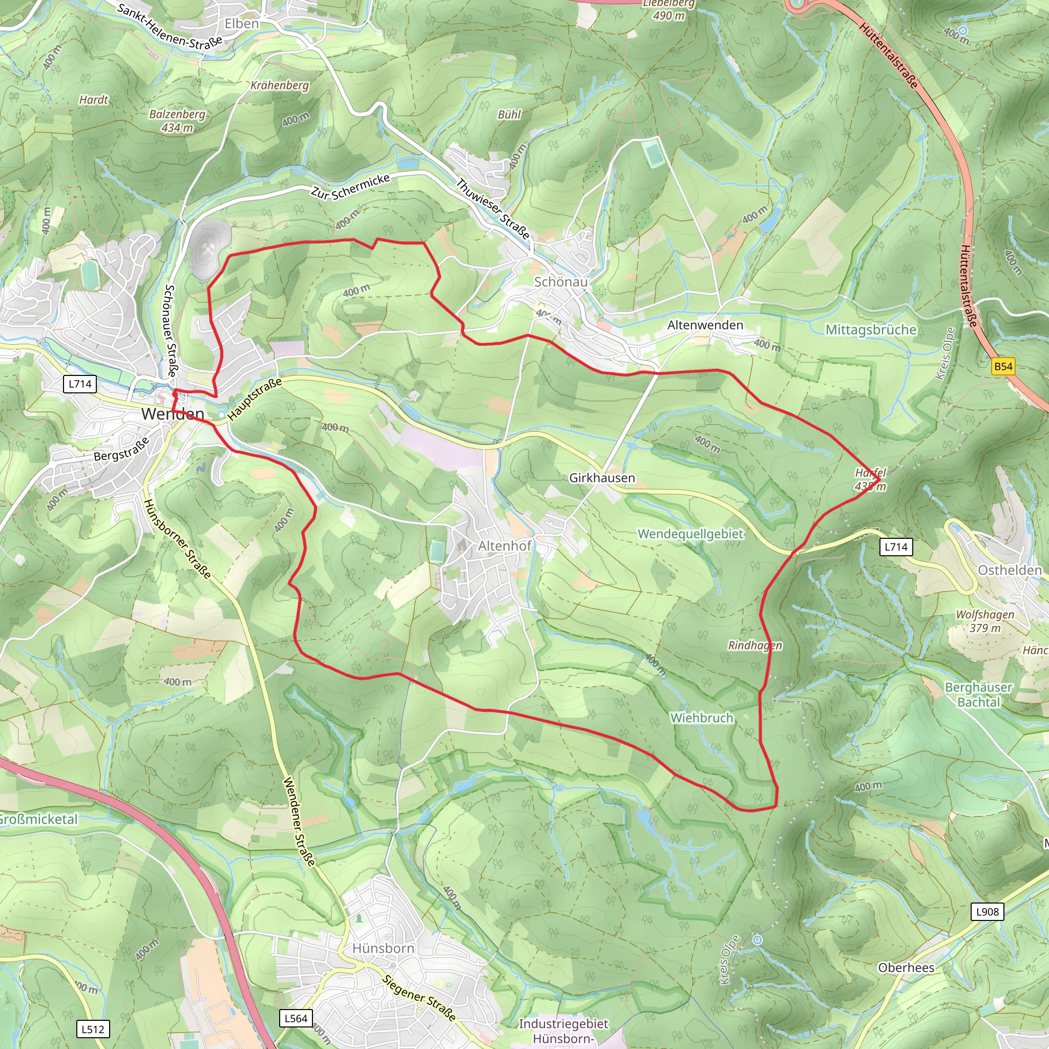 A3 and Wendener Rundweg mobile static map