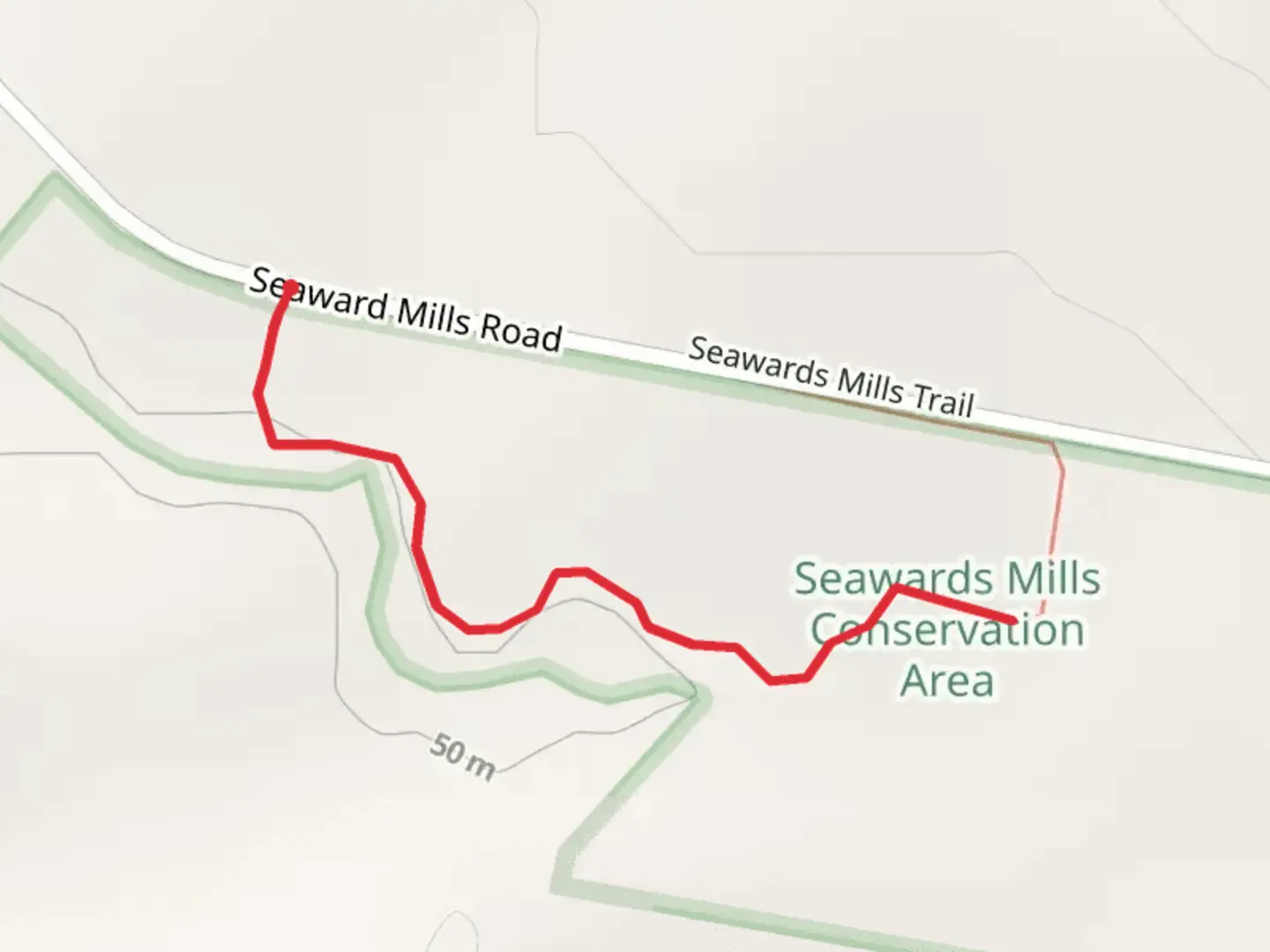 An image depicting the trail Seawards Mills Trail and its surrounding area.