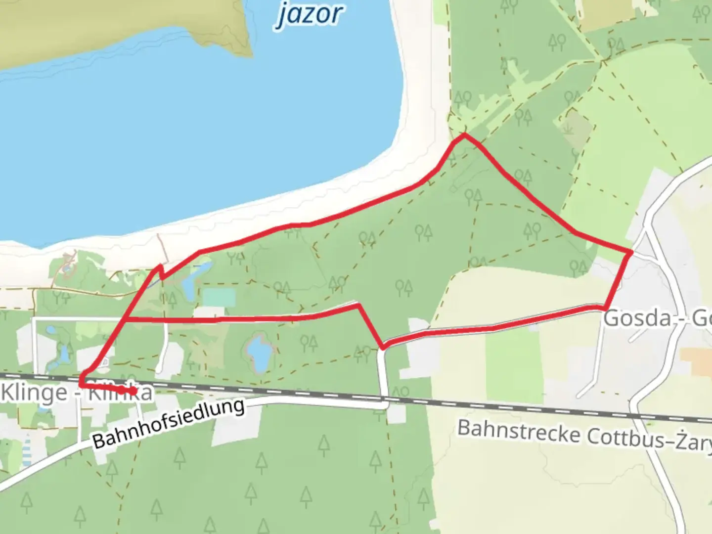 An image depicting the trail Gosdaer Dorfstrasse Loop and its surrounding area.