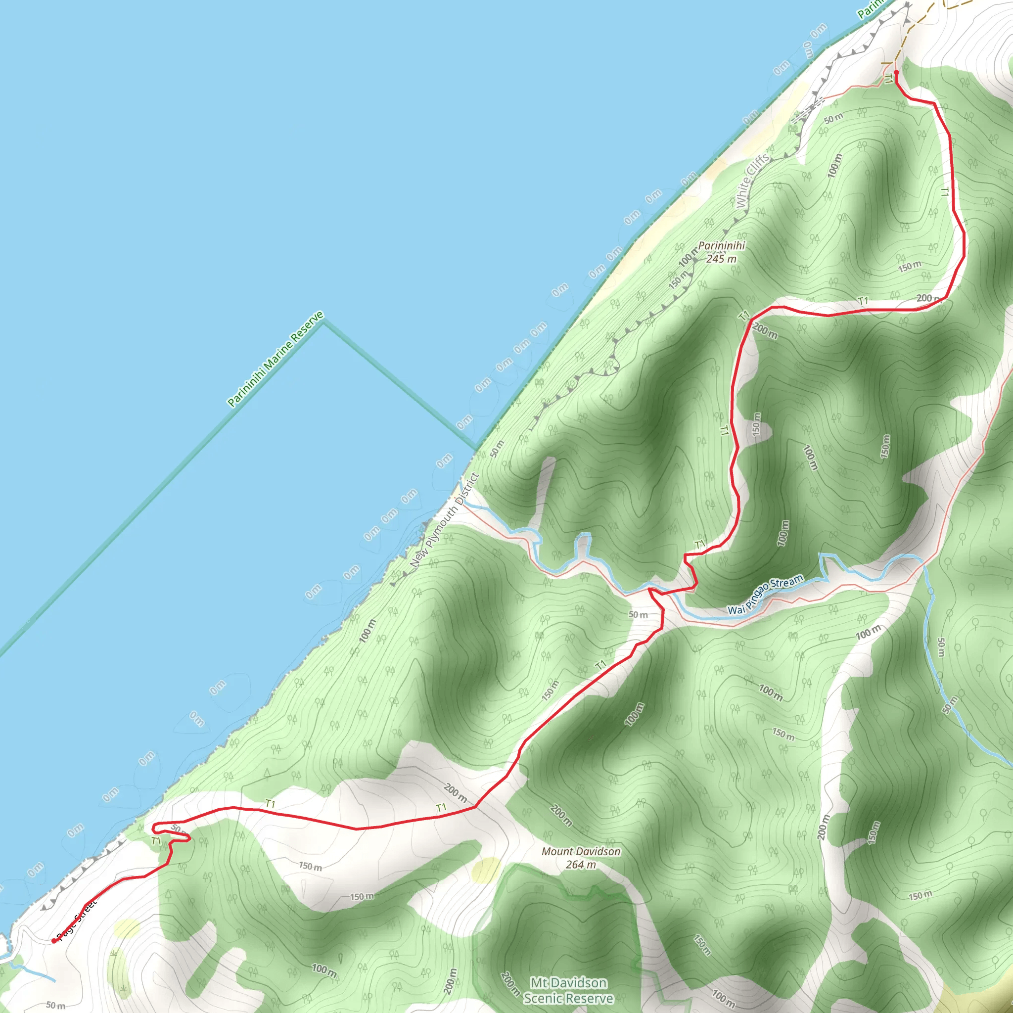 Whitecliffs Walkway mobile static map