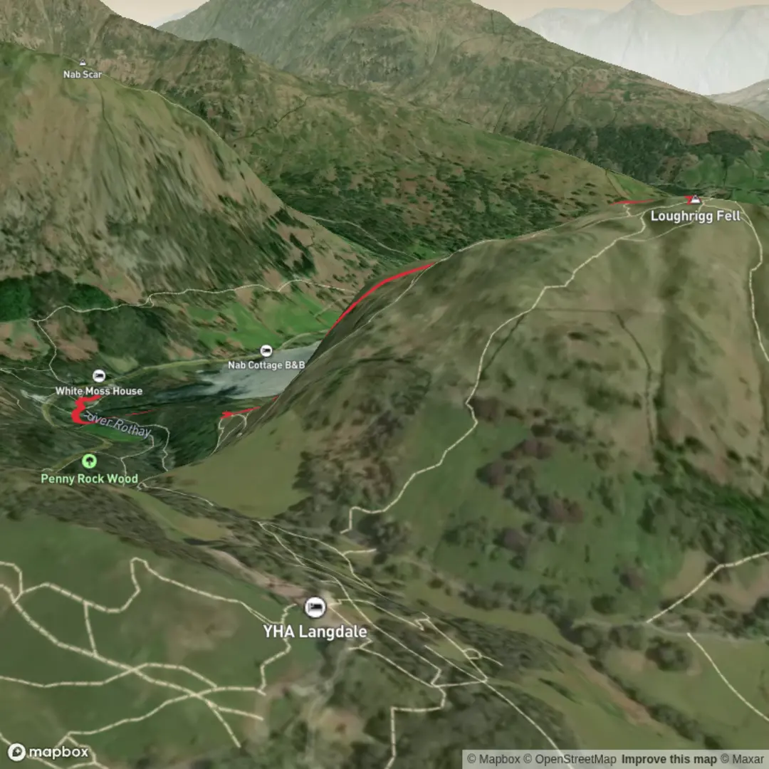 An image depicting the trail Loughrigg Fell and its surrounding area.