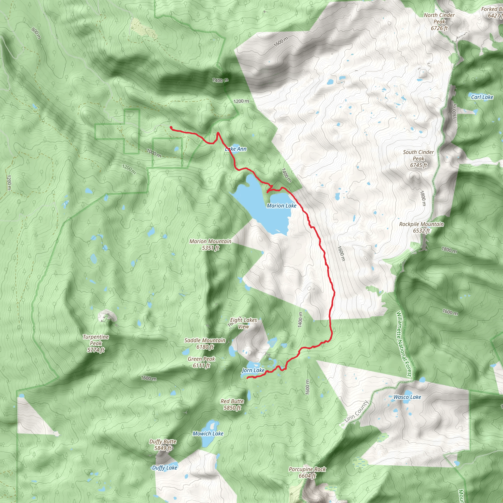 Bowerman Lake via Marion Lake Trail mobile static map