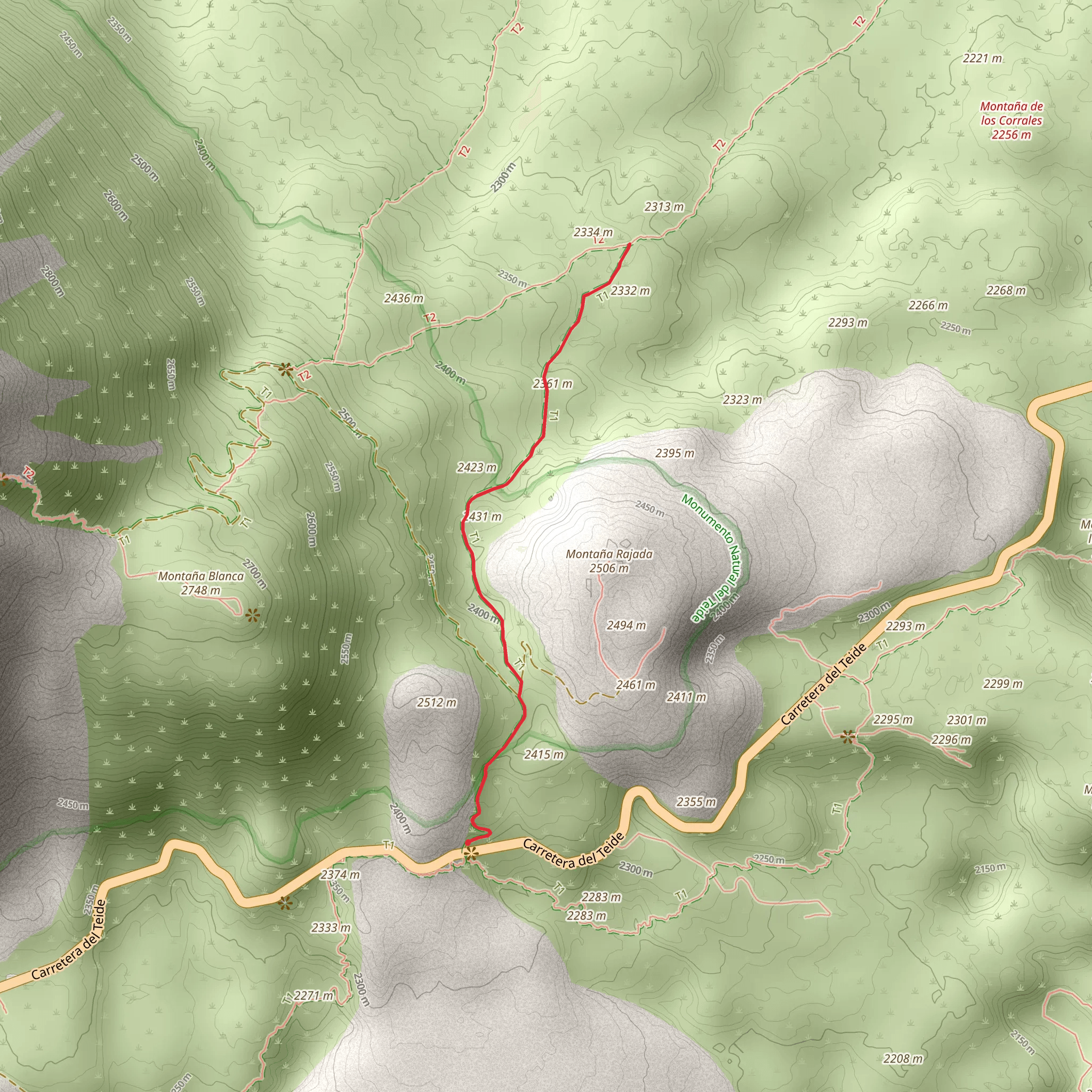 Montaña Rajada Walk mobile static map