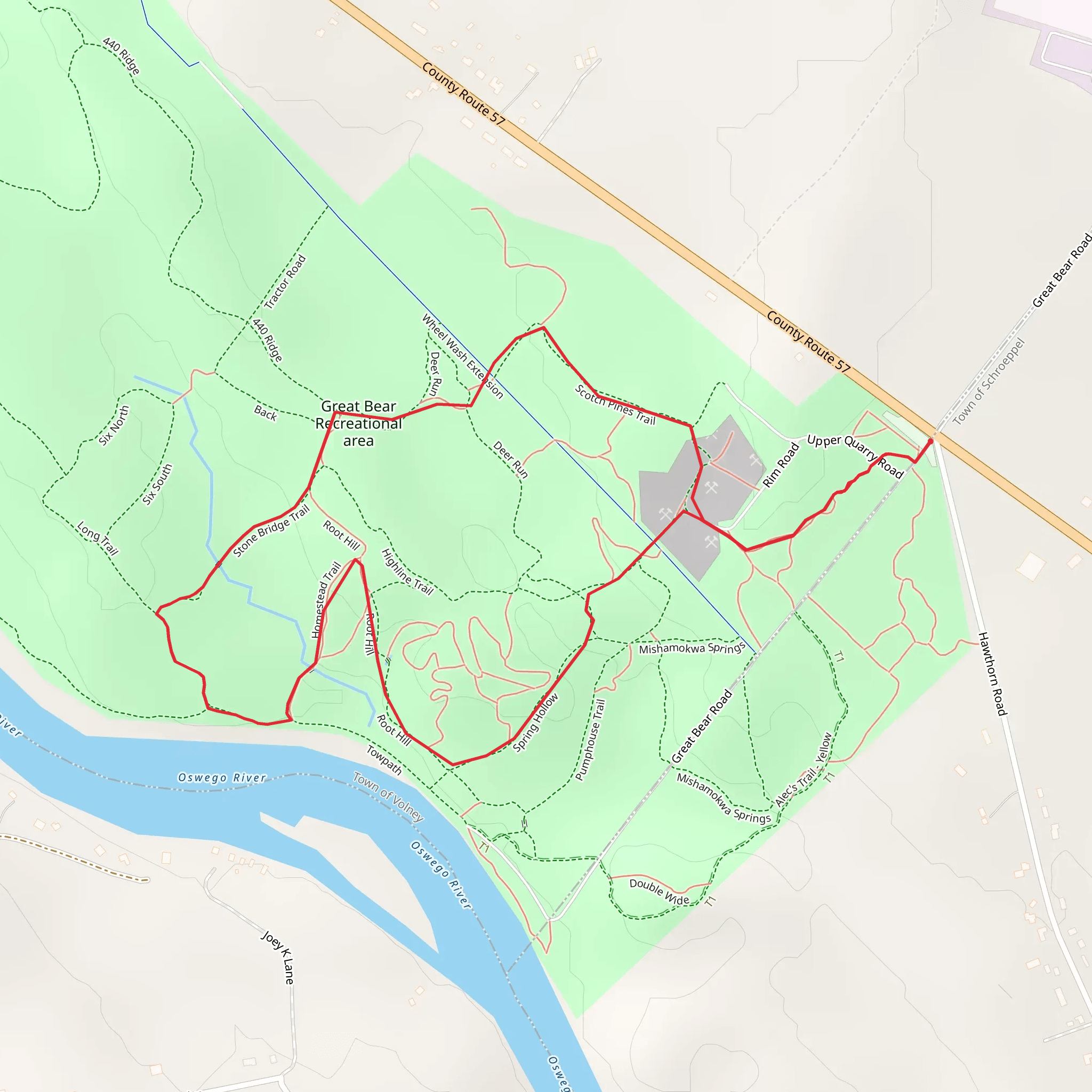 Great Bear Recreational Area -Oswego River Loop mobile static map
