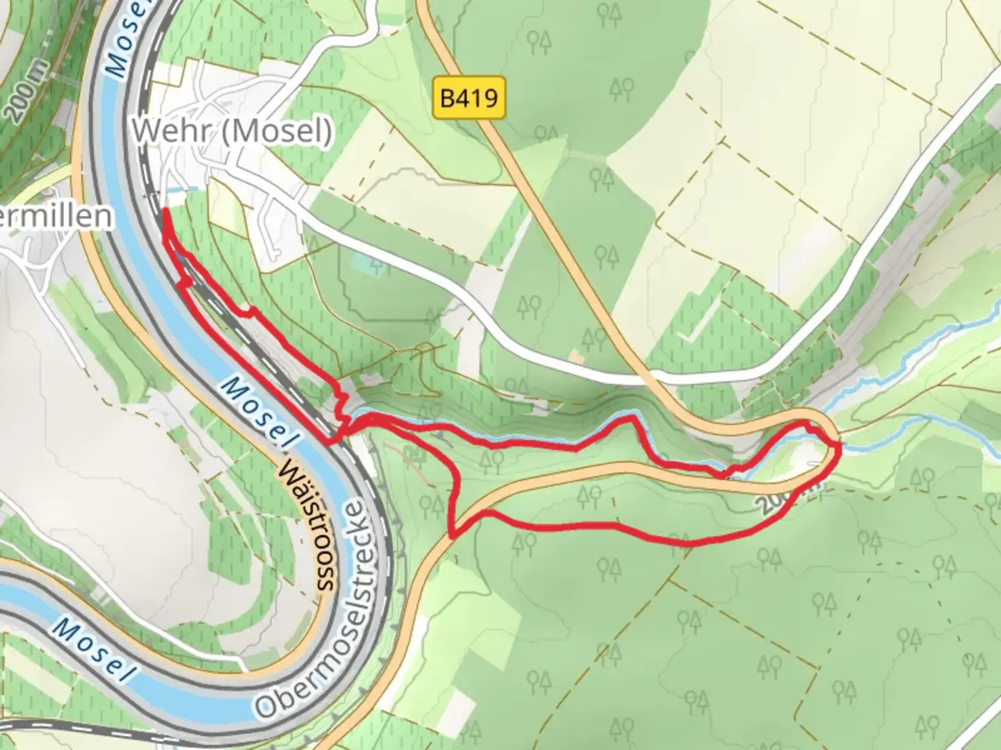 An image depicting the trail Helfantermühle Loop - Wehr and its surrounding area.