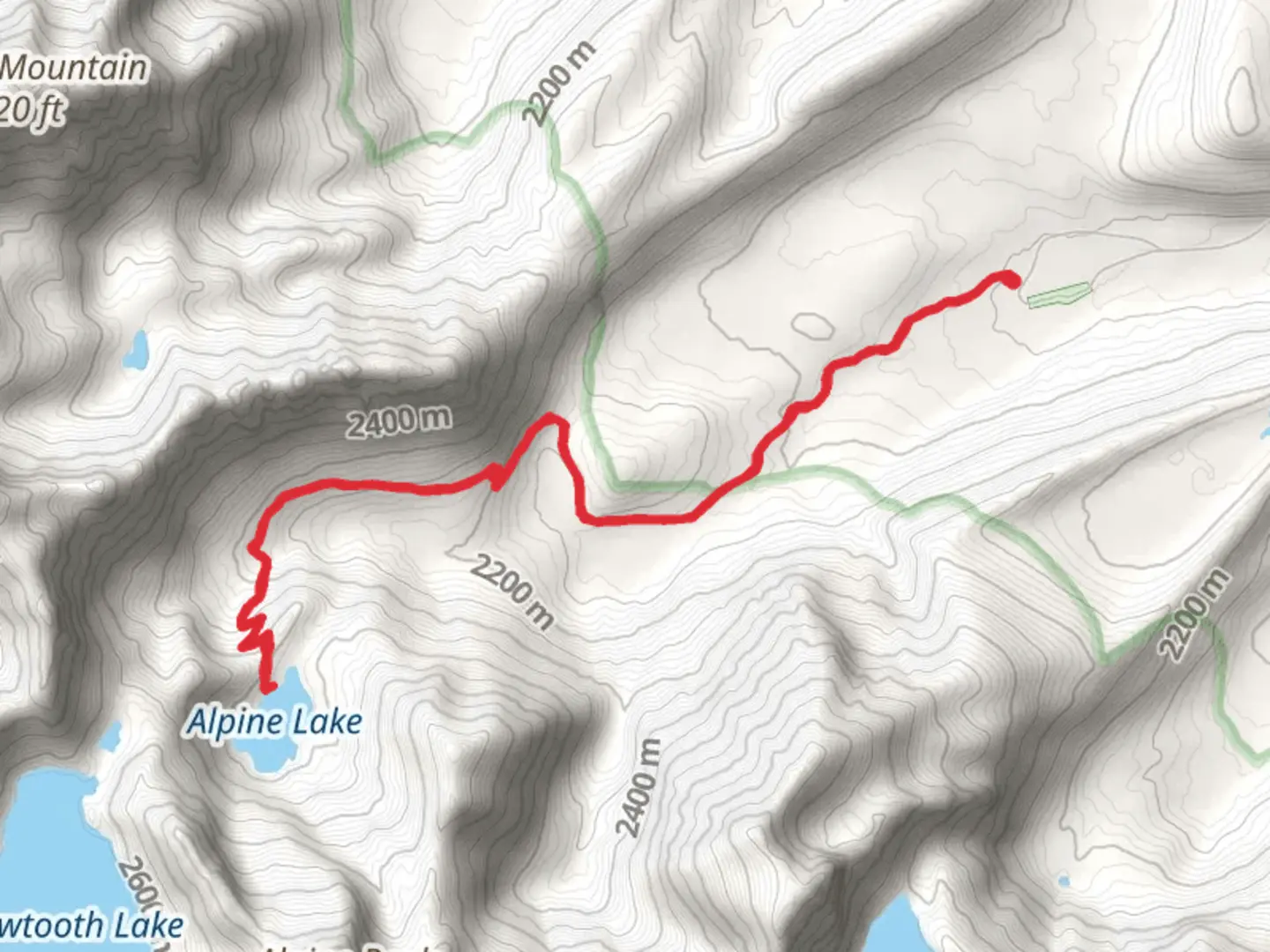 An image depicting the trail Alpine Lake via Iron Creek-Stanley Lake Trail and its surrounding area.