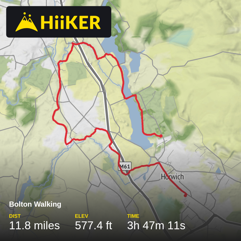 A map preview of the recording Bolton Walking.