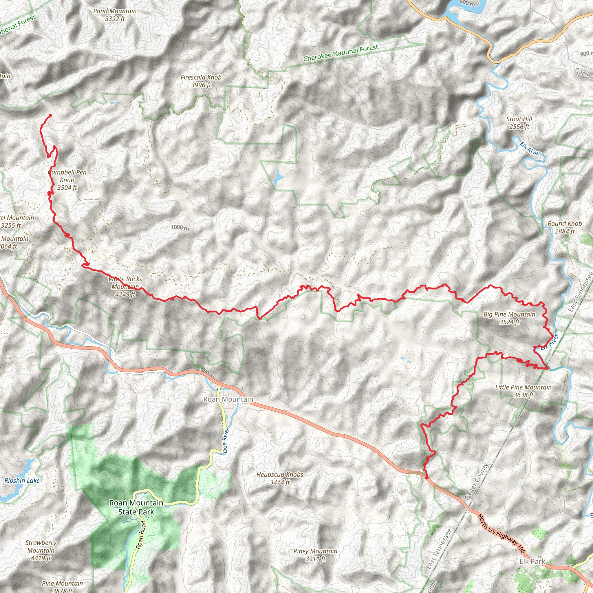 Appalachian Trail from Dennis Cove Road mobile static map