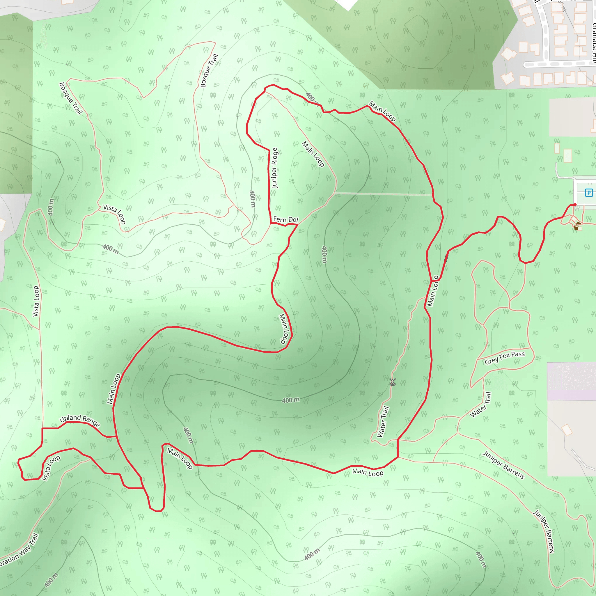 Main, Vista and Upland Loop mobile static map