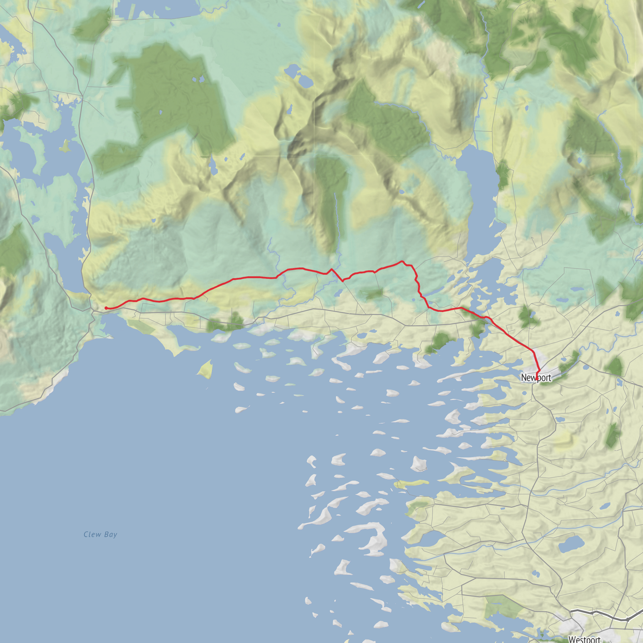 The Rocky Road Newport to Mallaranny mobile static map
