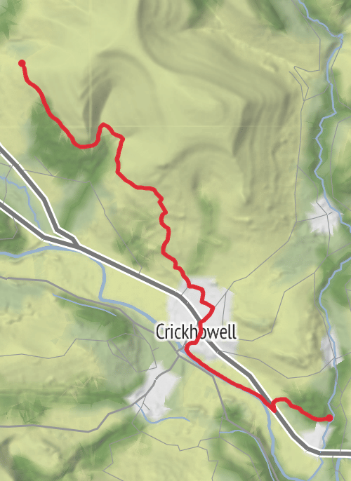 Powys Walking mobile static map