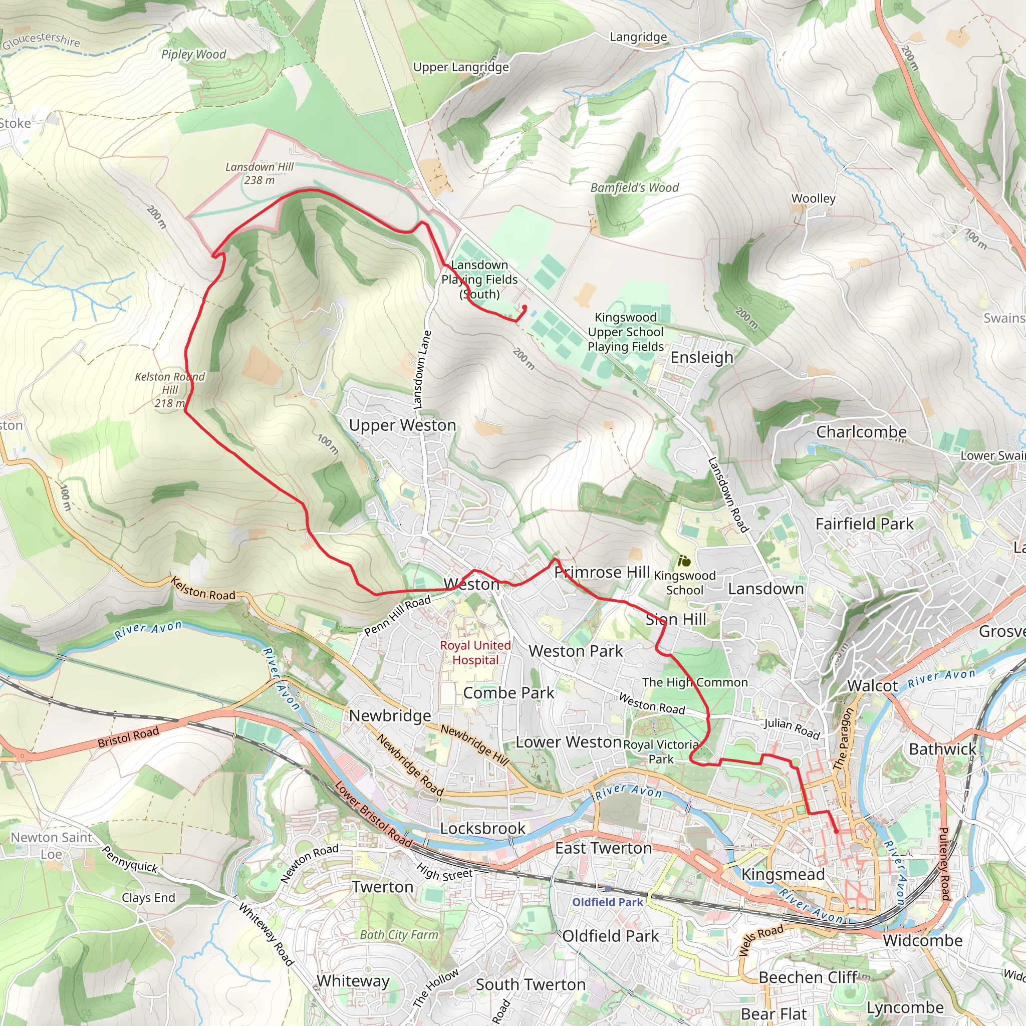Journey’s end - The walk into Bath mobile static map