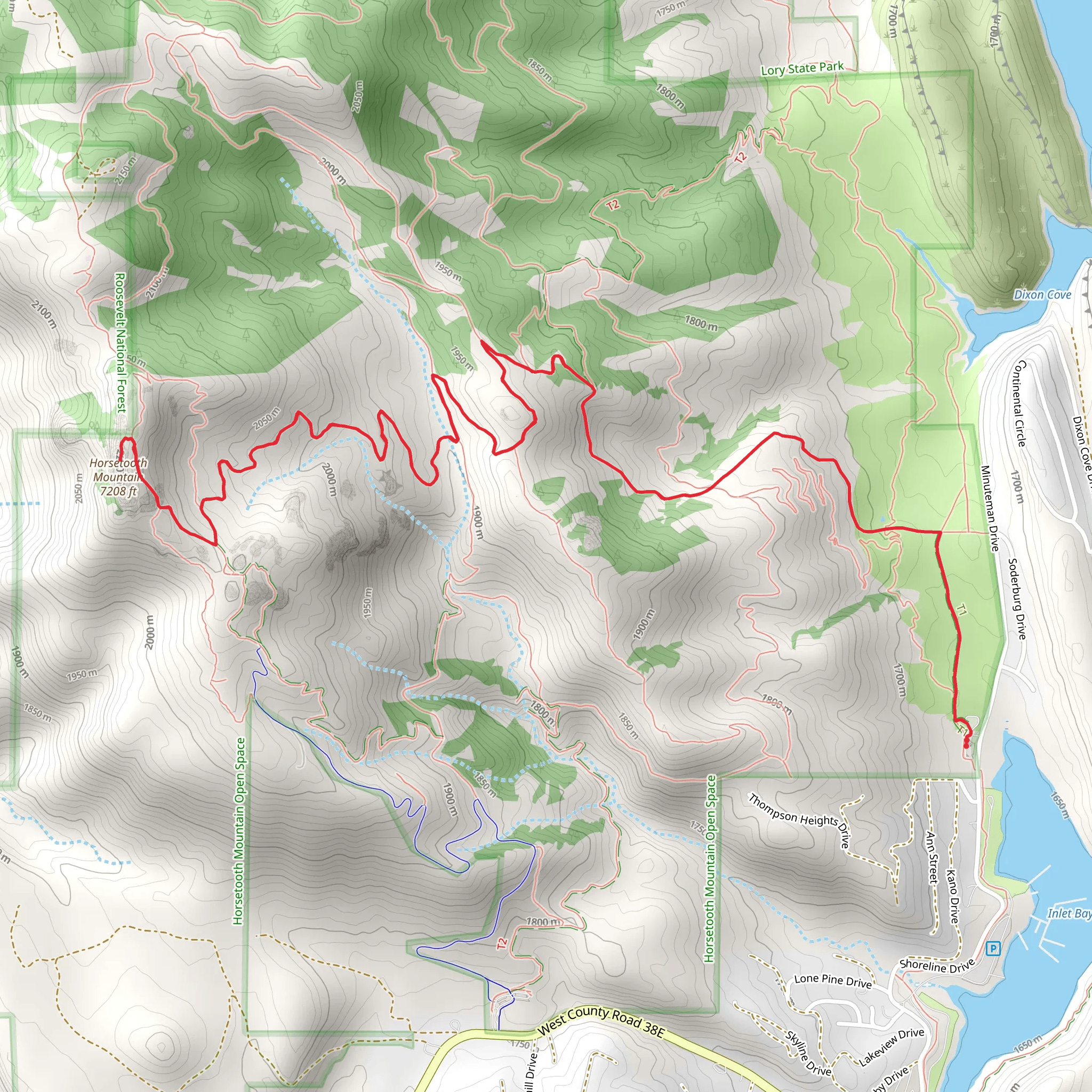 Horsetooth Mountain via Swan Johnson Trail and Wathan Trail mobile static map