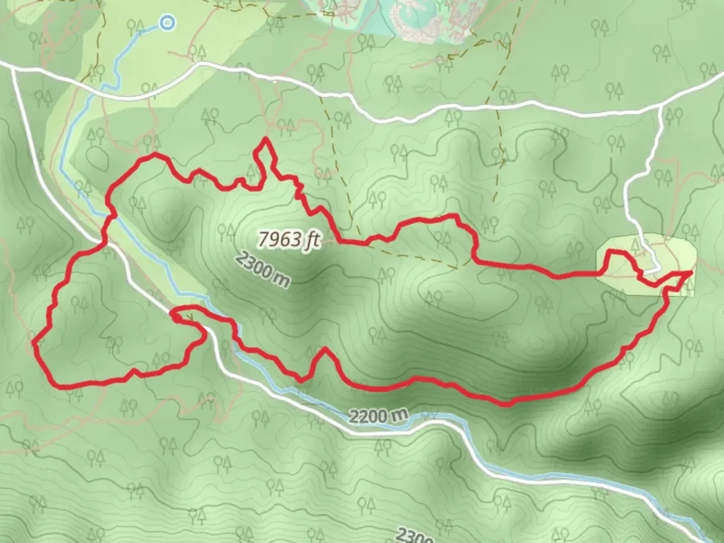 An image depicting the trail Van Dusen Canyon Spur and Pacific Crest Loop Trail and its surrounding area.