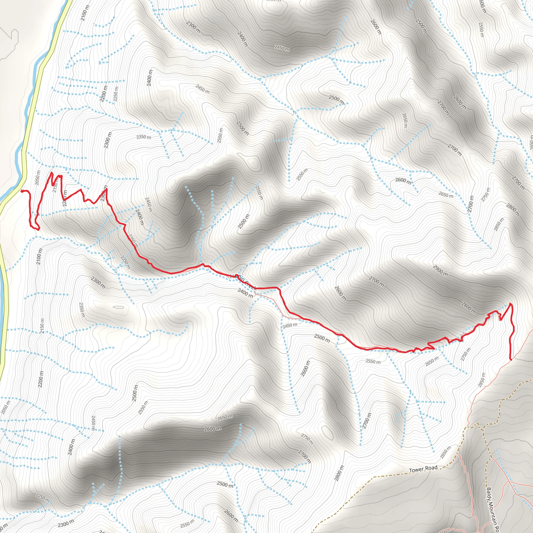 Haflin Creek Trail mobile static map