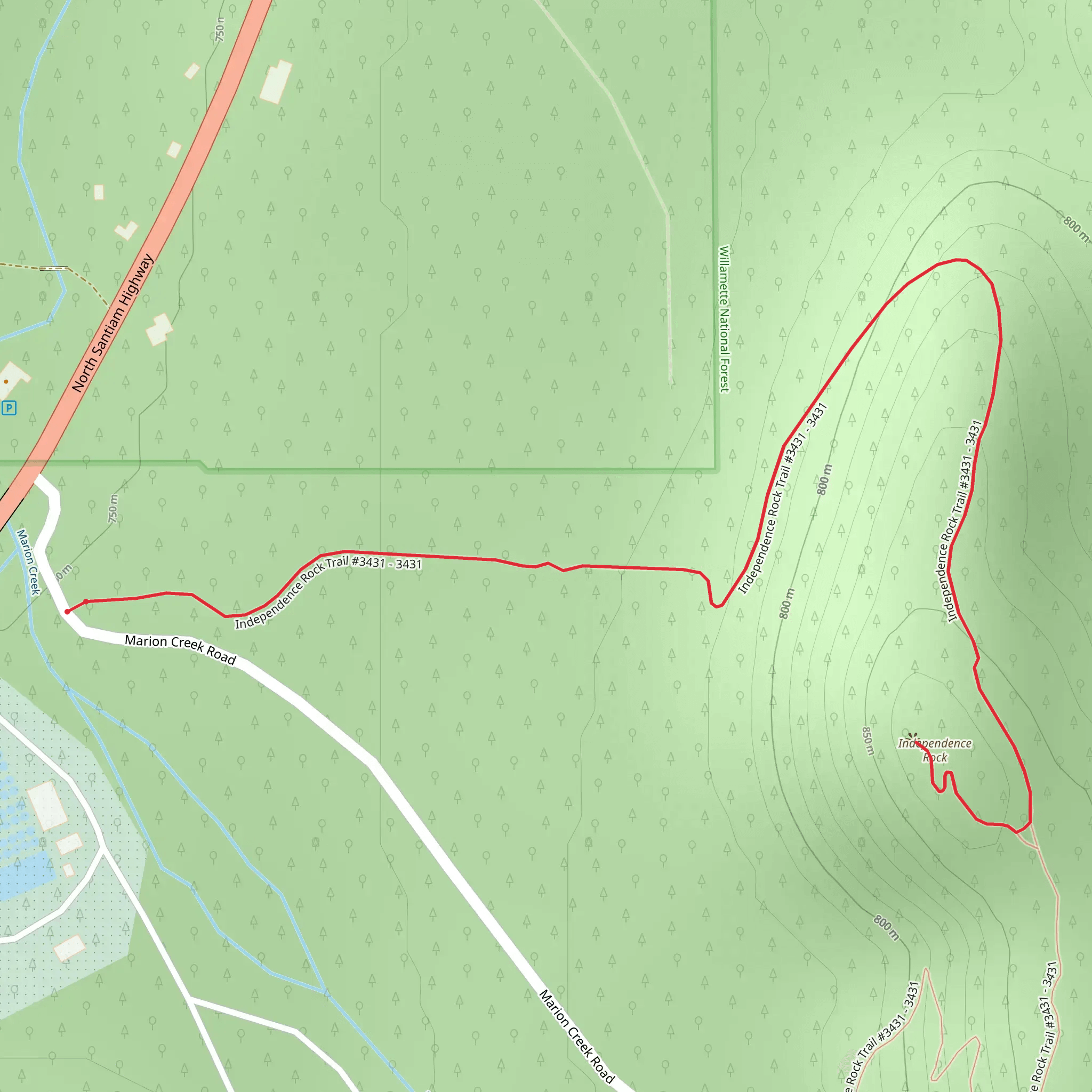 Independence Rock Out and Back mobile static map