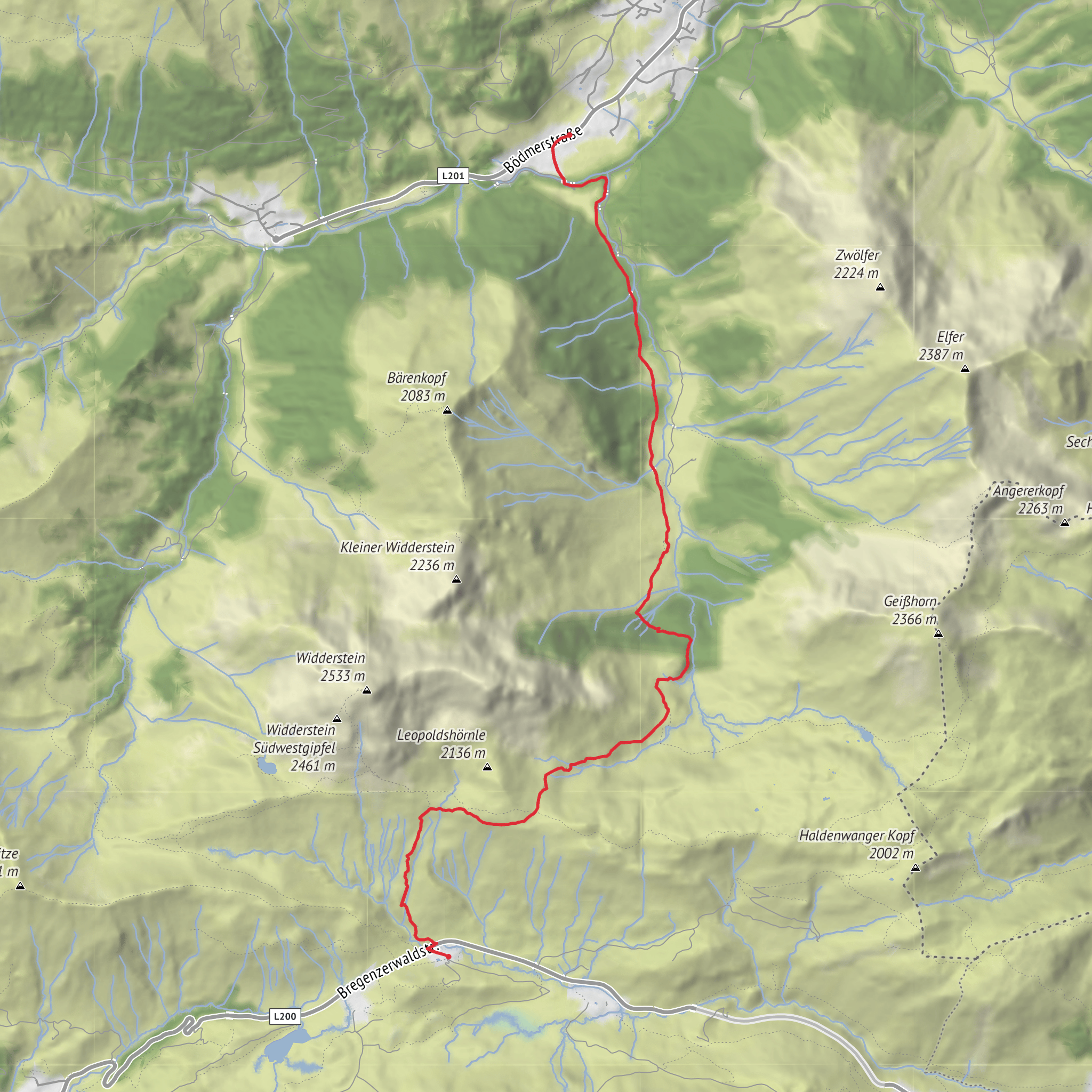 Hike from Mittelberg mobile static map