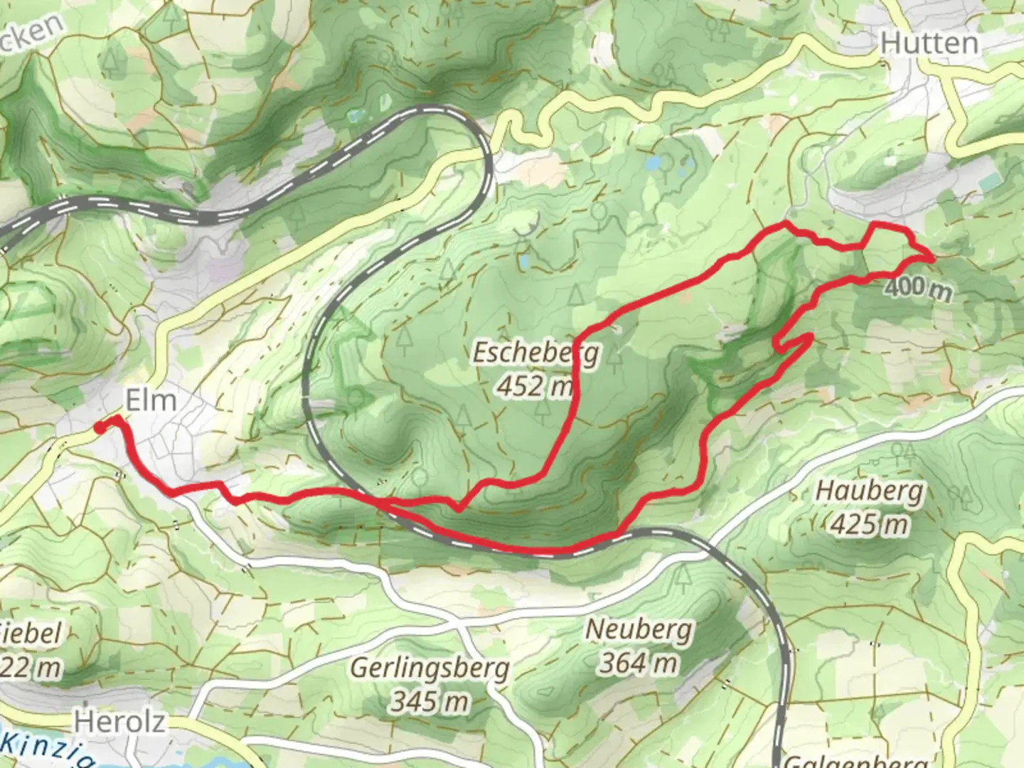 An image depicting the trail Elm Rundwanderweg and Klosterweg and its surrounding area.