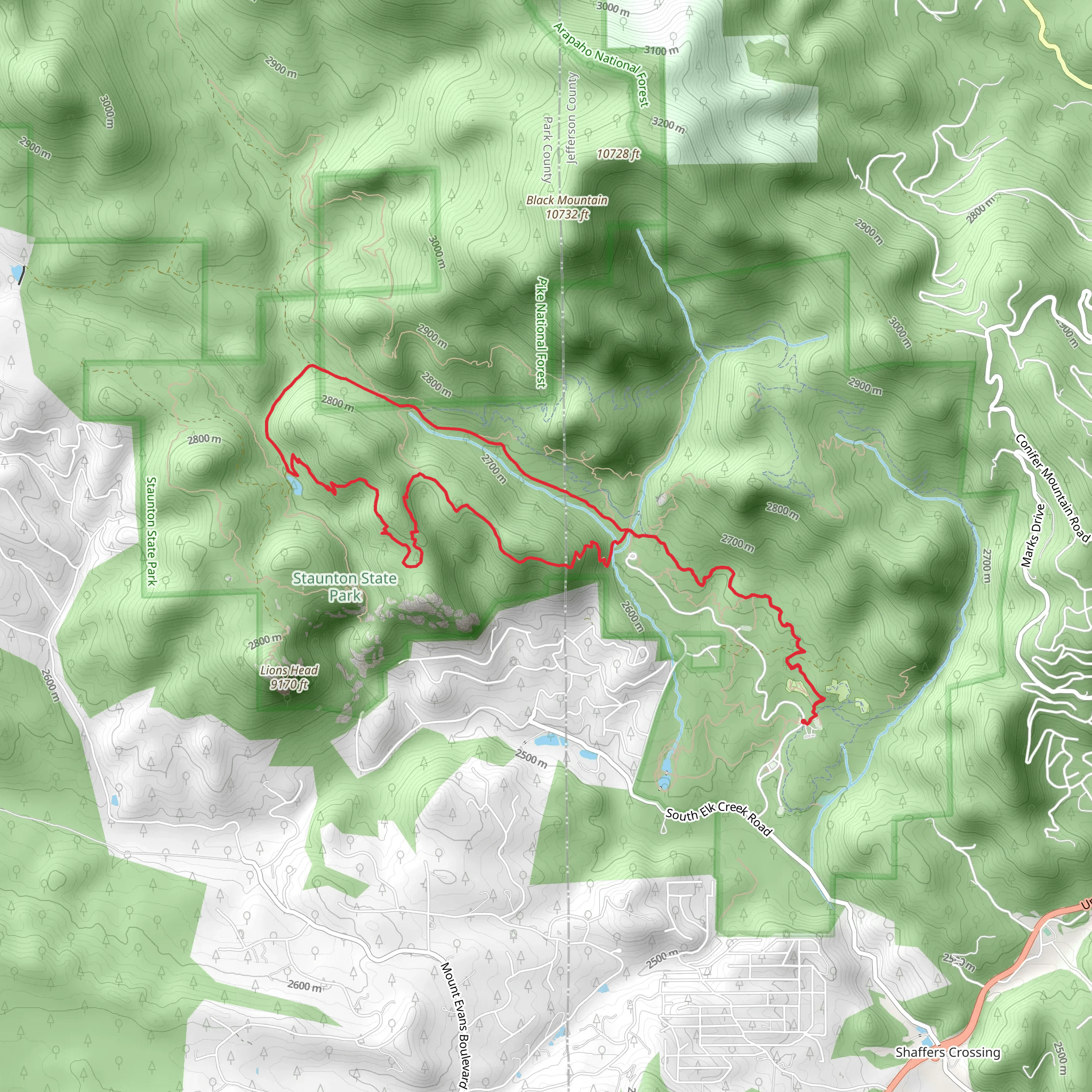 Staunton Ranch and Scout Line Loop Trail mobile static map