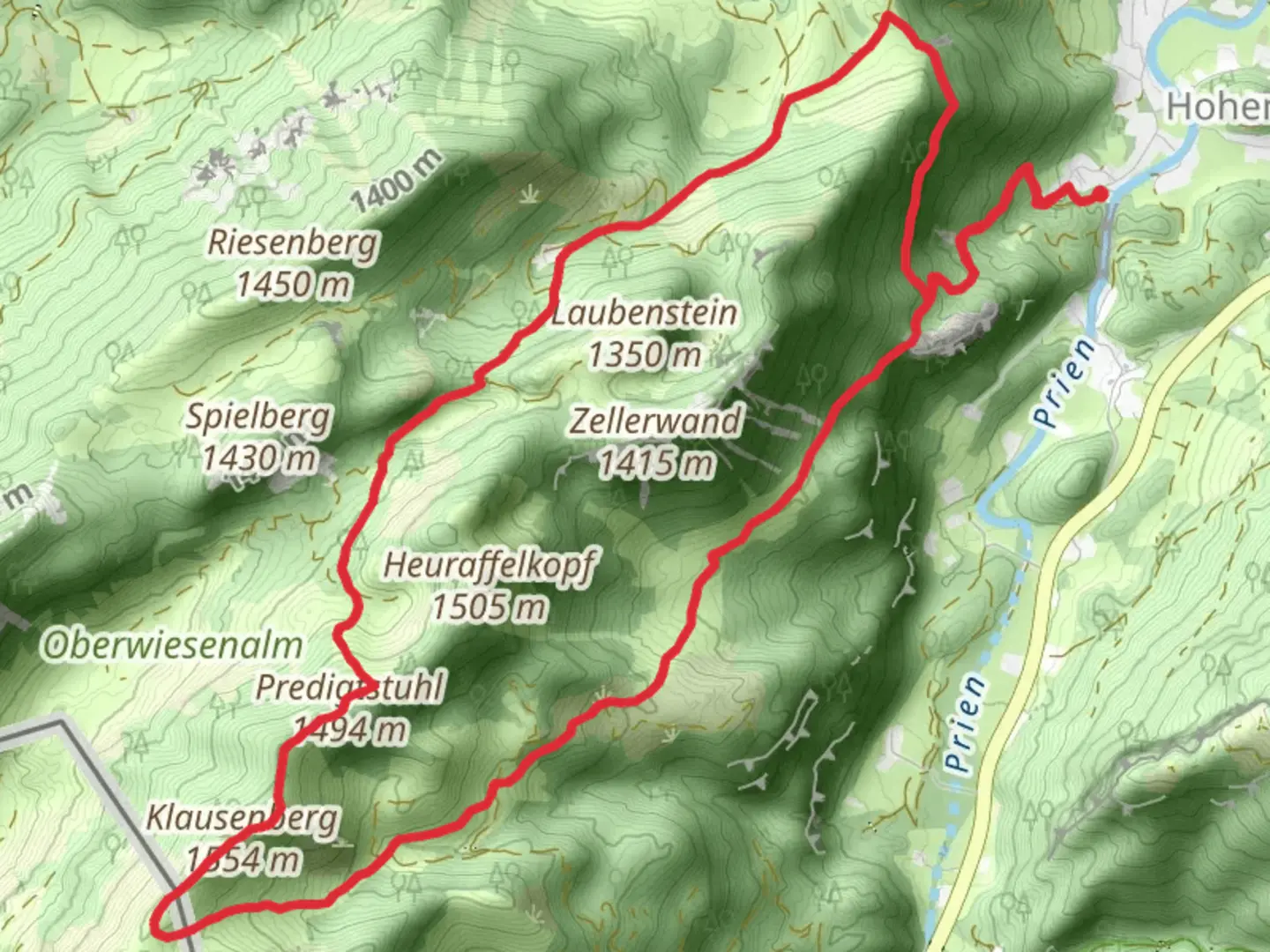 An image depicting the trail Predigtstuhl and Klausenberg Loop - Hammerbach and its surrounding area.