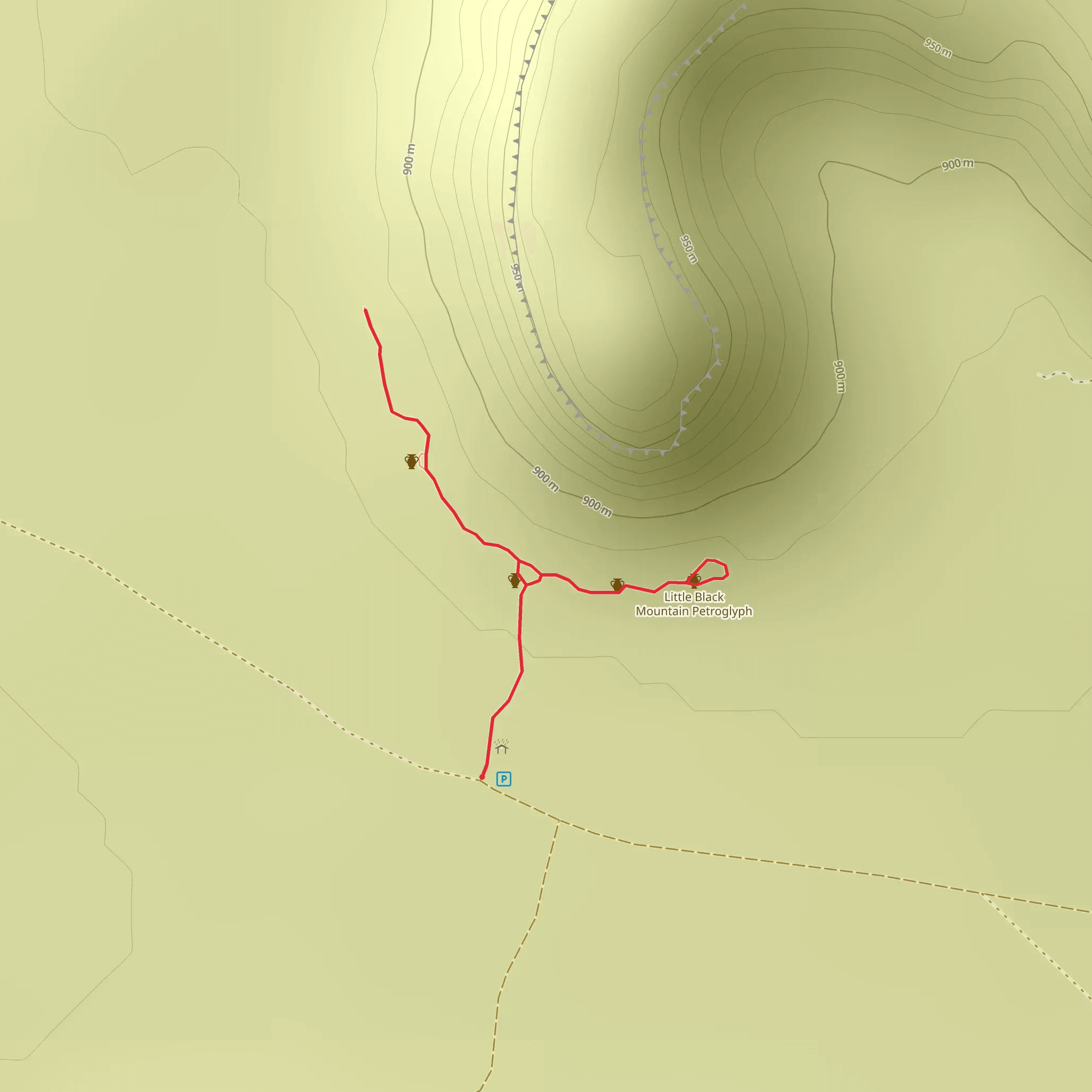 Little Black Mountain Petroglyph Trail mobile static map