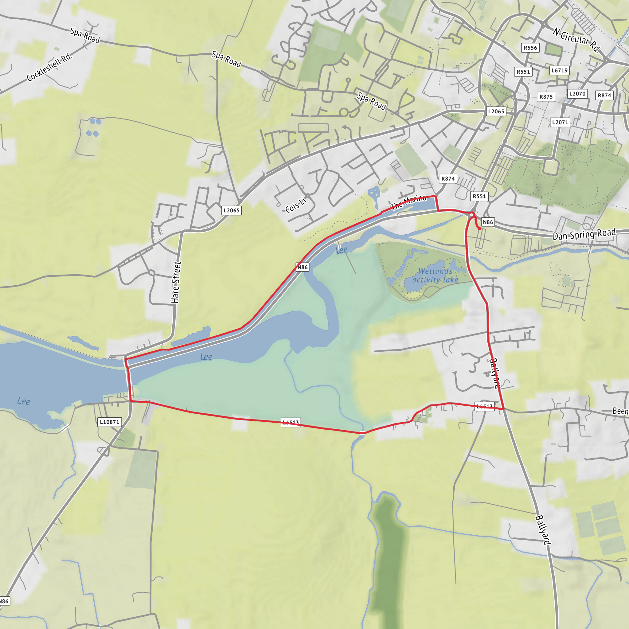 Tralee Lee Valley Walk mobile static map